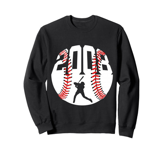 2008 Baseball 18Th Birthday Sweatshirt - Custom Art Print Men Women - T-Shirt, Sweatshirt, Hoodie