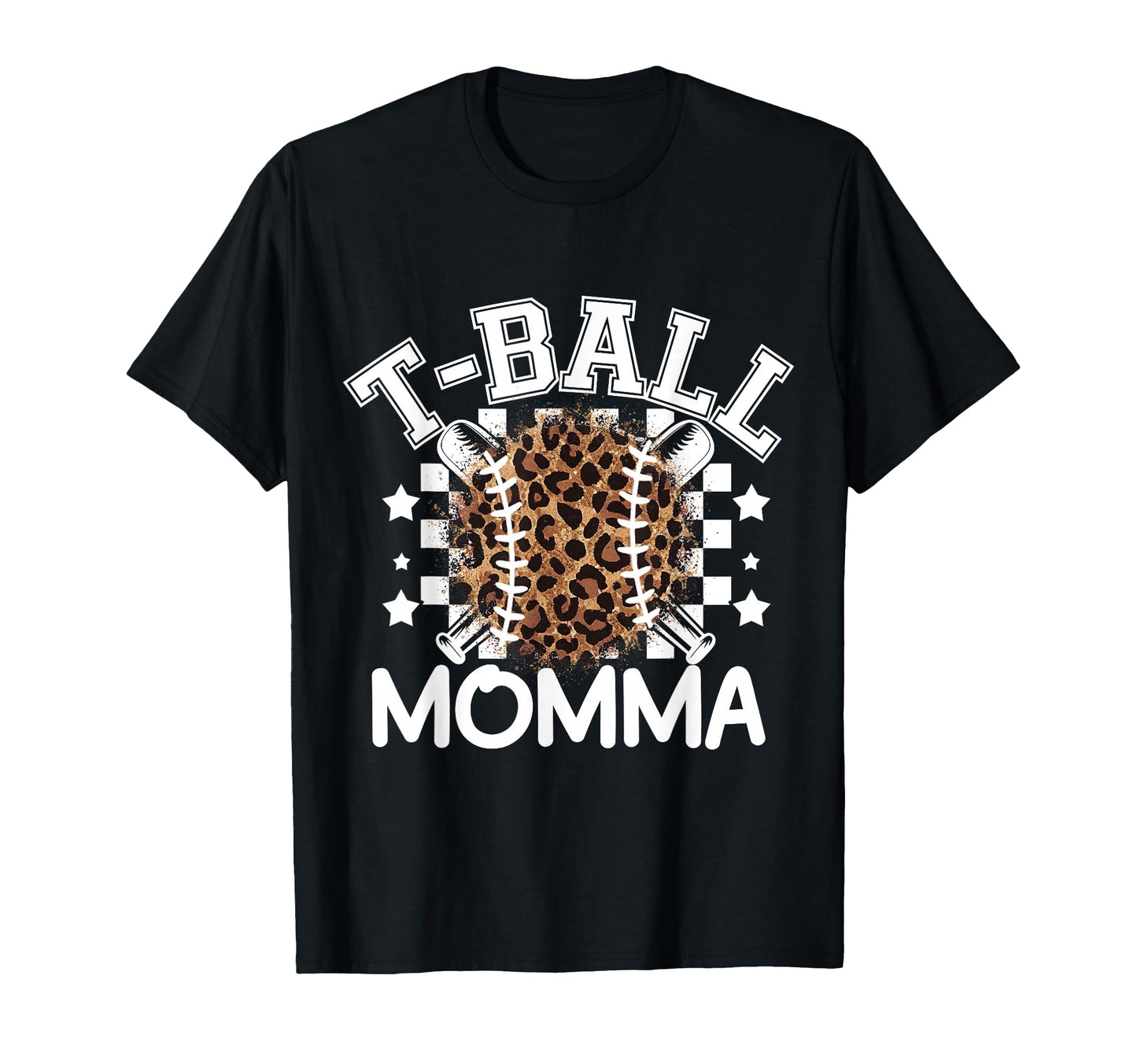T Ball Teeball Momma Leopard T-Shirt - Fun Novelty Design Men Women - T-Shirt, Sweatshirt, Hoodie