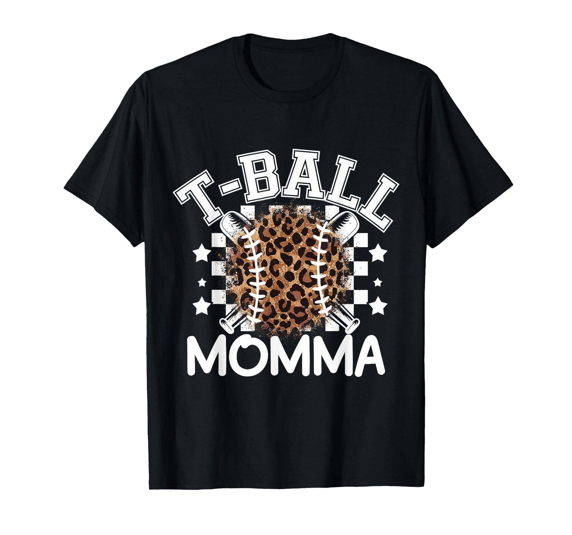 T Ball Teeball Momma Leopard T-Shirt - Fun Novelty Design Men Women - T-Shirt, Sweatshirt, Hoodie