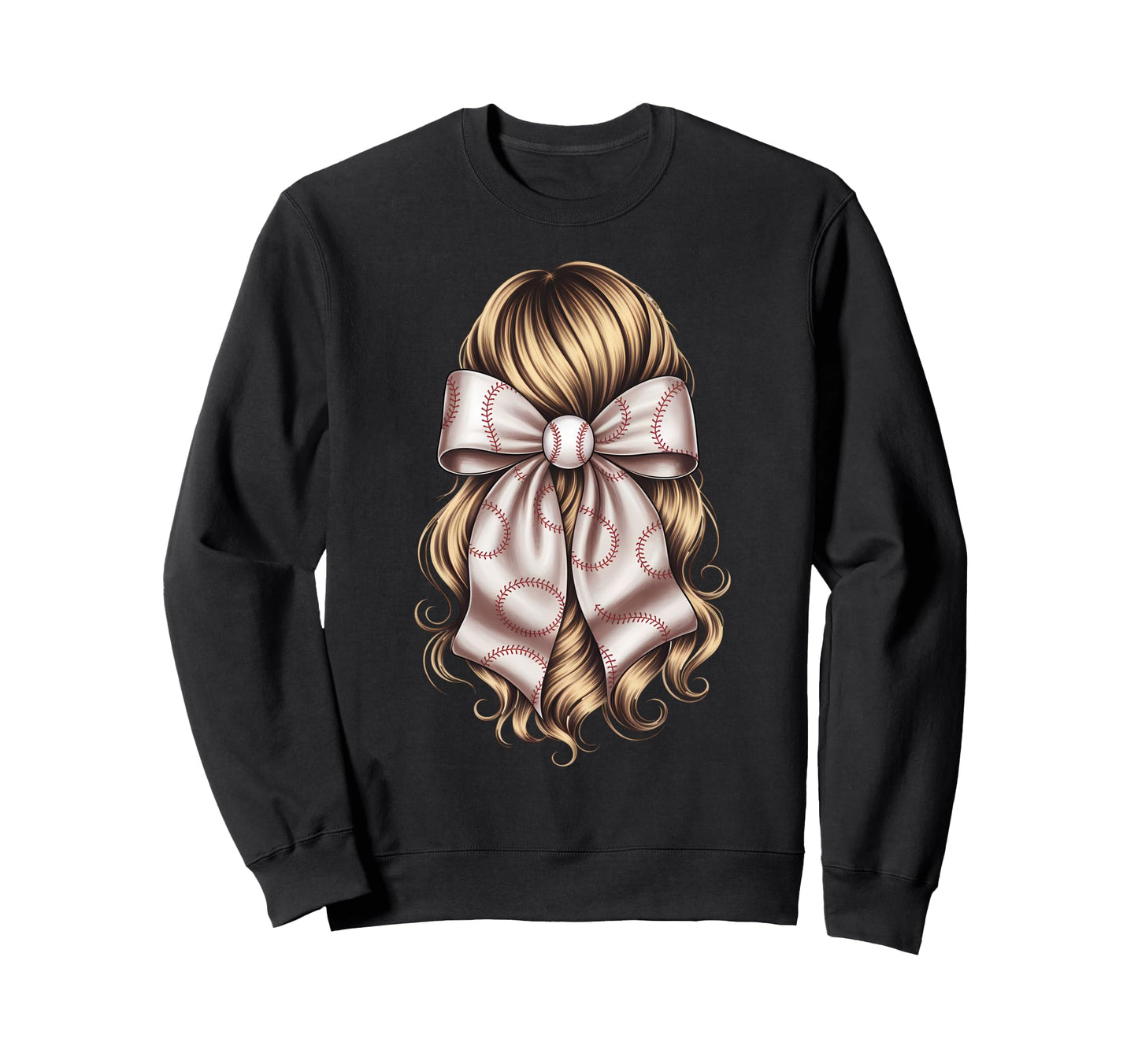 Baseball Coquette Bow Baseball Player Sweatshirt - Custom Art Print Unisex - T-Shirt, Sweatshirt, Hoodie