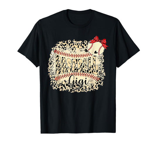 Baseball Gigi Leopard Bow Heart T-Shirt - Fun Novelty Design for Adults - T-Shirt, Sweatshirt, Hoodie