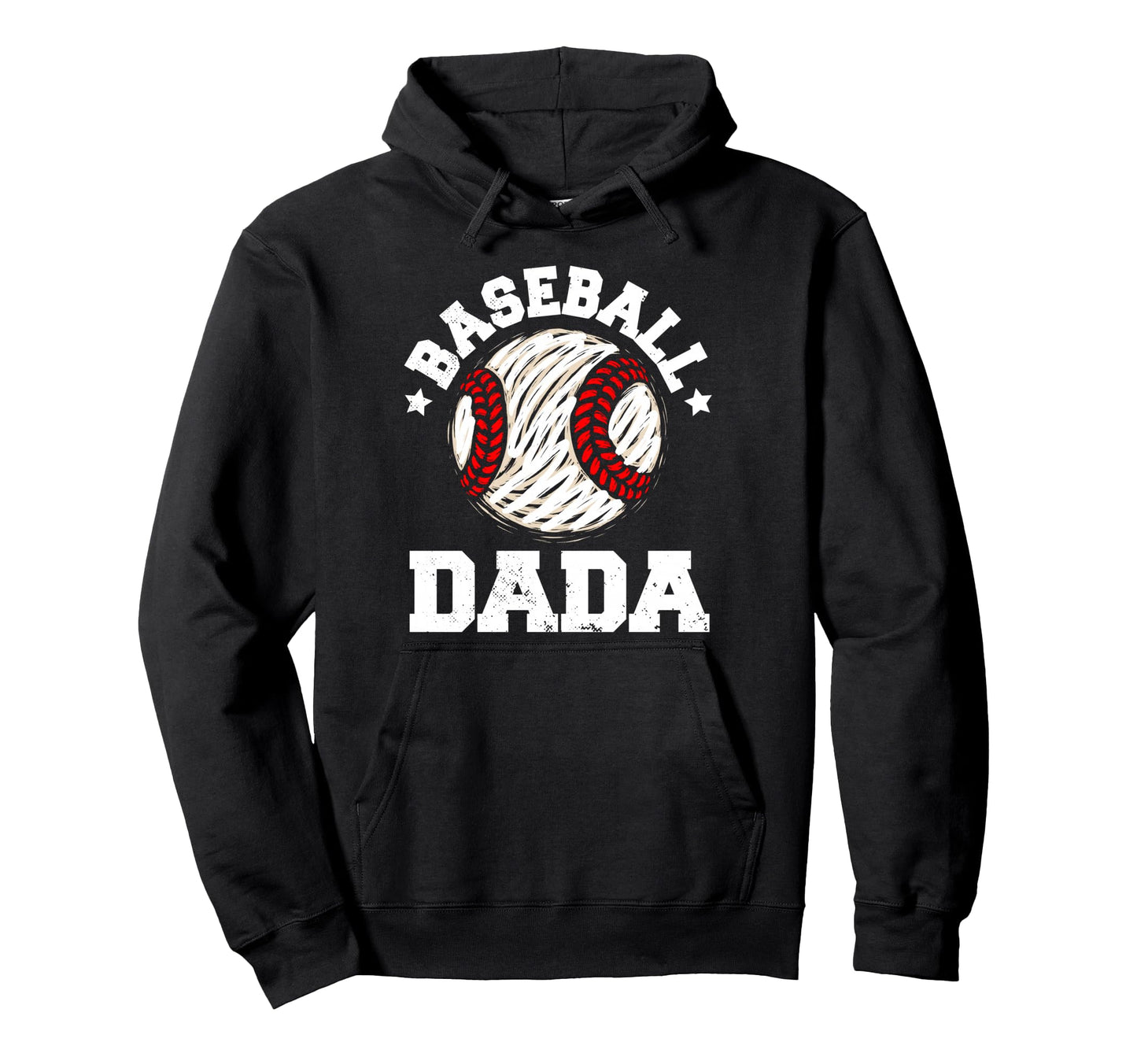 Baseball Dada Distressed Funny Hoodie - Fun Novelty Design Men Women - T-Shirt, Sweatshirt, Hoodie