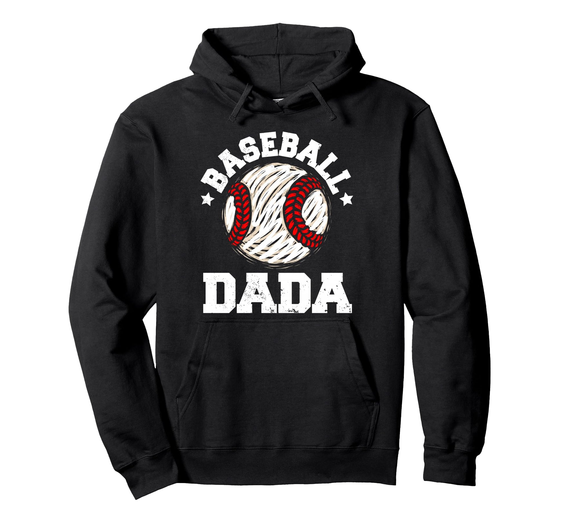 Baseball Dada Distressed Funny Hoodie - Fun Novelty Design Men Women - T-Shirt, Sweatshirt, Hoodie