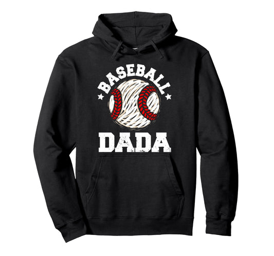 Baseball Dada Distressed Funny Hoodie - Fun Novelty Design Men Women - T-Shirt, Sweatshirt, Hoodie