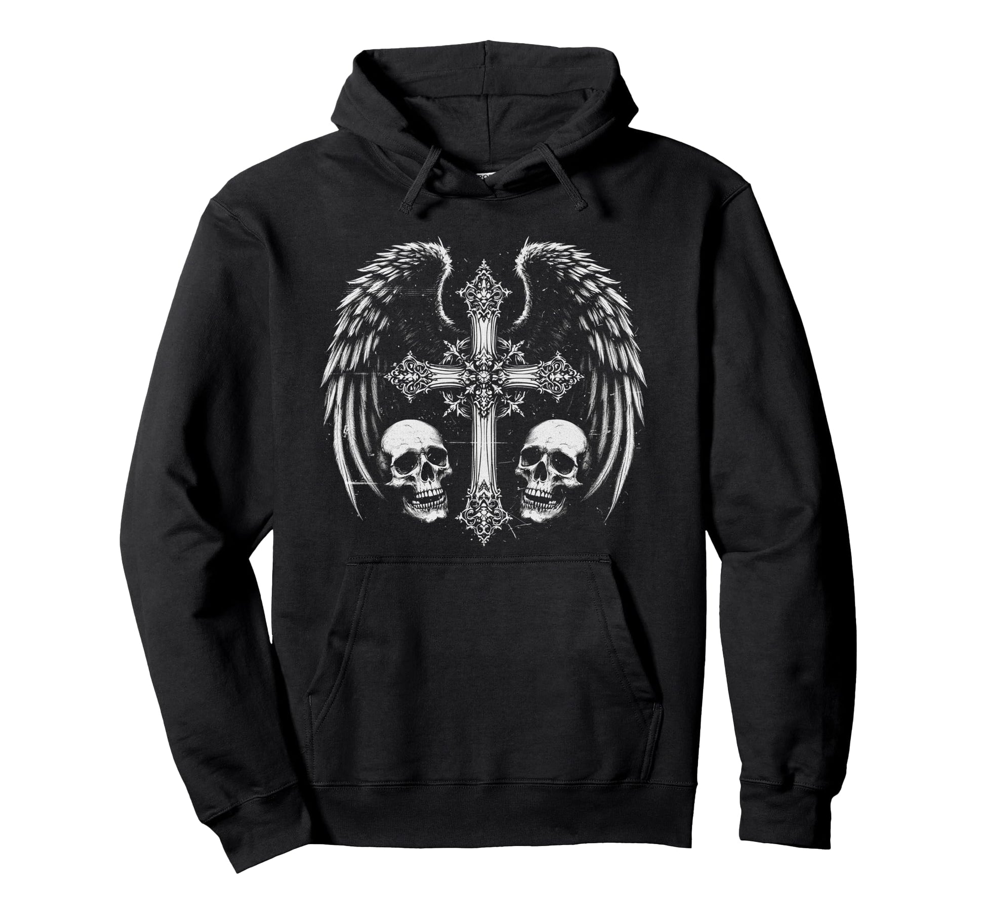 Skull Cross Y2K Goth Alt Grunge Gothic Hoodie - Graphic Print Men Women - T-Shirt, Sweatshirt, Hoodie