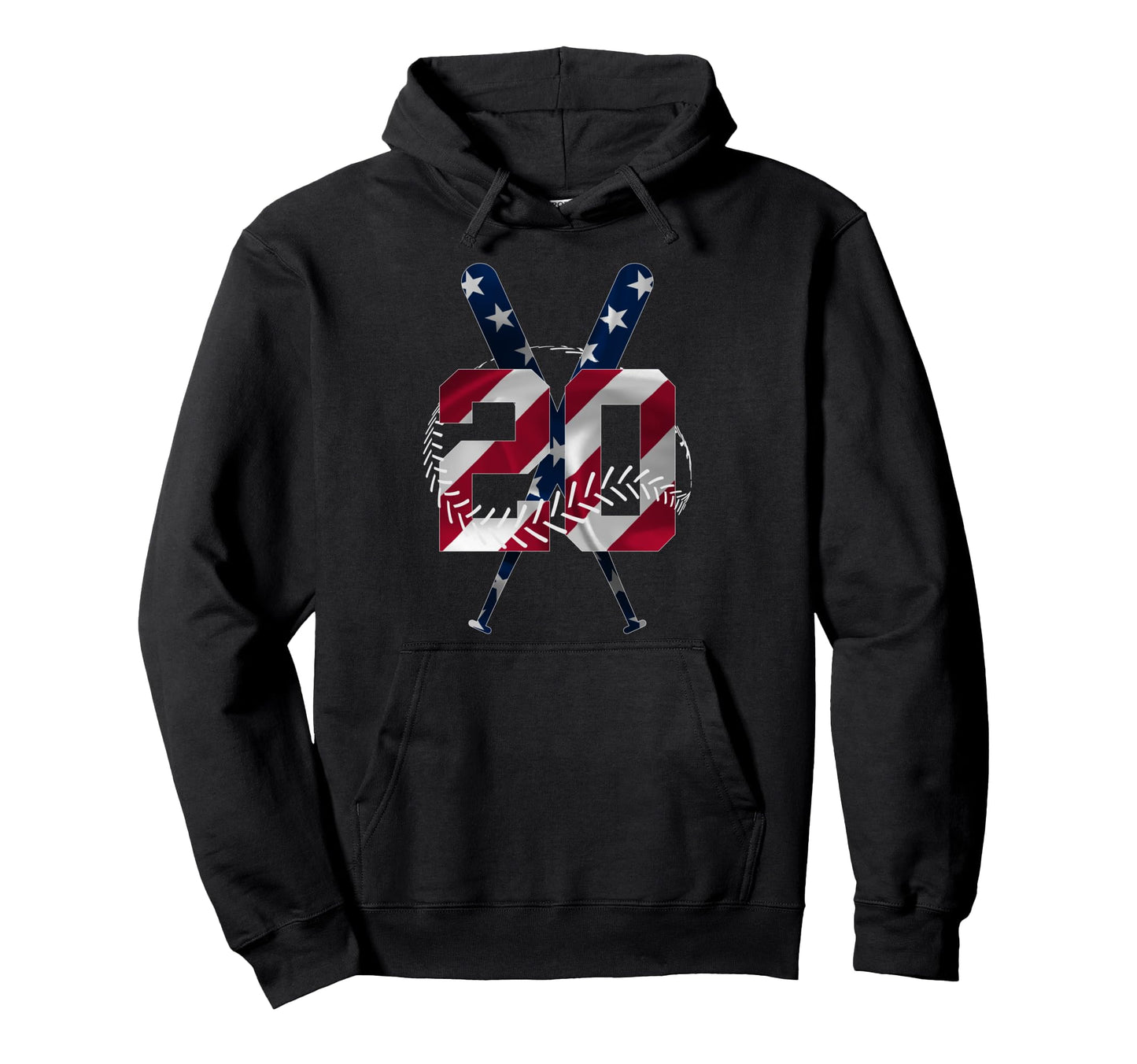 Number 20 Years Baseball 20Th Birthday Hoodie - Streetwear Style for Adults - T-Shirt, Sweatshirt, Hoodie