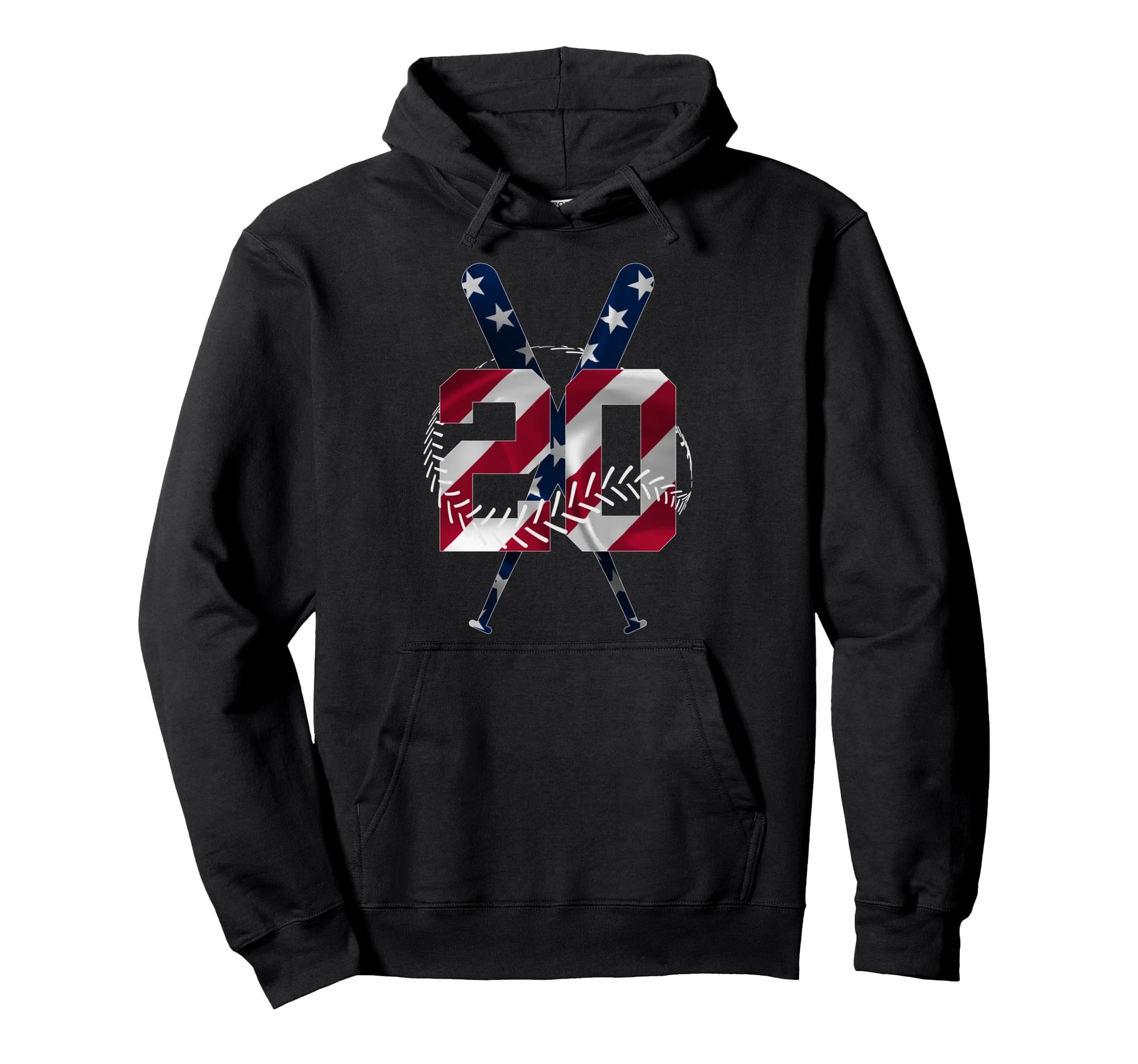 Number 20 Years Baseball 20Th Birthday Hoodie - Streetwear Style for Adults - T-Shirt, Sweatshirt, Hoodie