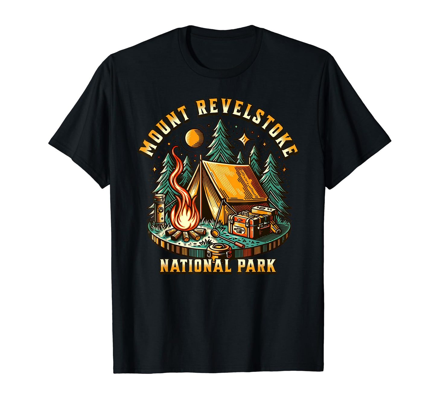 Camping Forest Campfire Mount T-Shirt - Aesthetic Graphic Men Women - T-Shirt, Sweatshirt, Hoodie