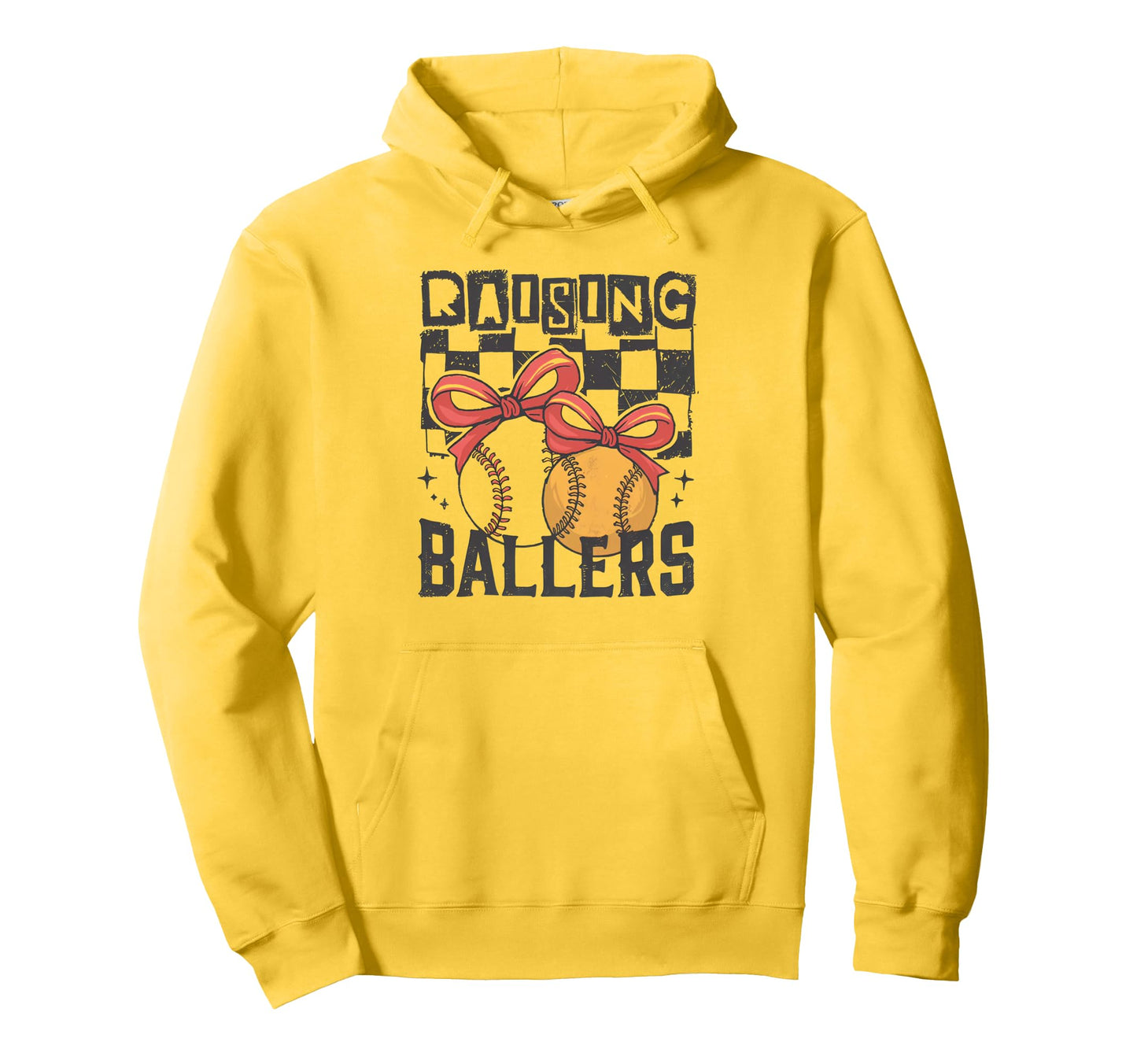 Softball Mom Raising Ballers Baseball Mama Hoodie - Novelty Apparel Unisex - T-Shirt, Sweatshirt, Hoodie