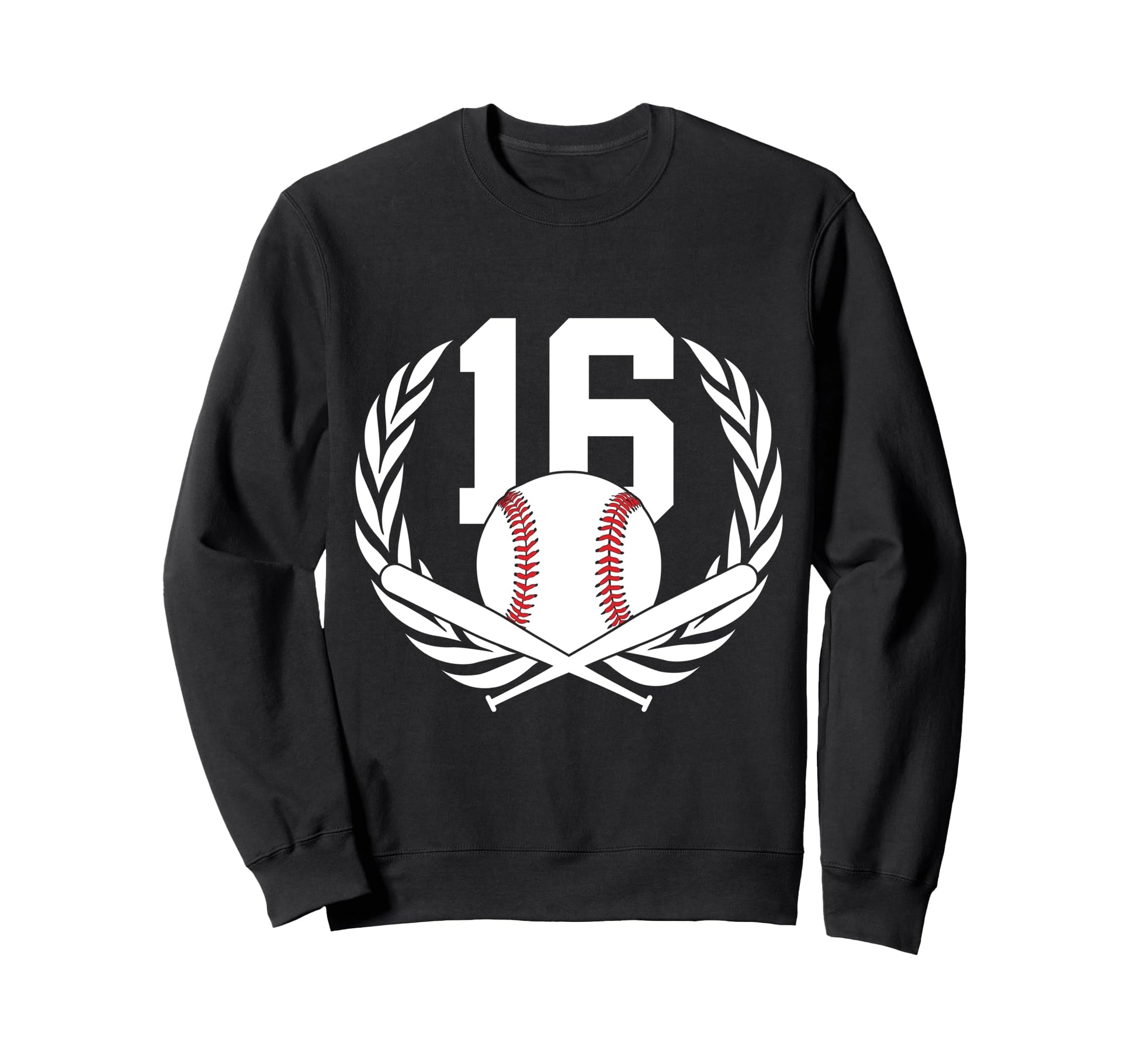 16 Years Number 16 Baseball 16Th Sweatshirt - Minimalist Print for Adults - T-Shirt, Sweatshirt, Hoodie