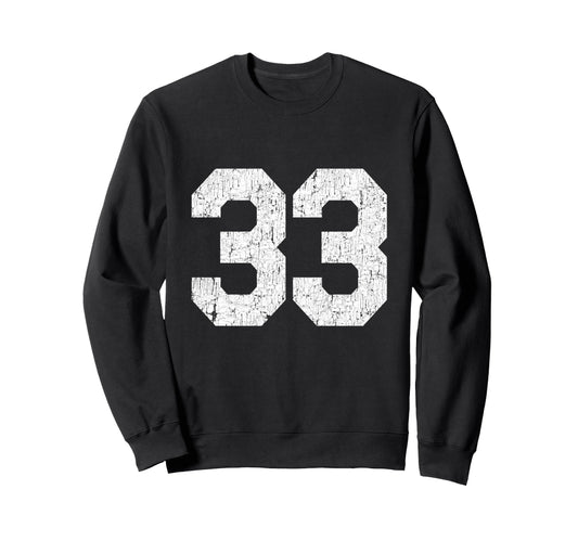 33 Jersey Uniform Varsity Sports Number Sweatshirt - Unique Graphic Unisex - T-Shirt, Sweatshirt, Hoodie