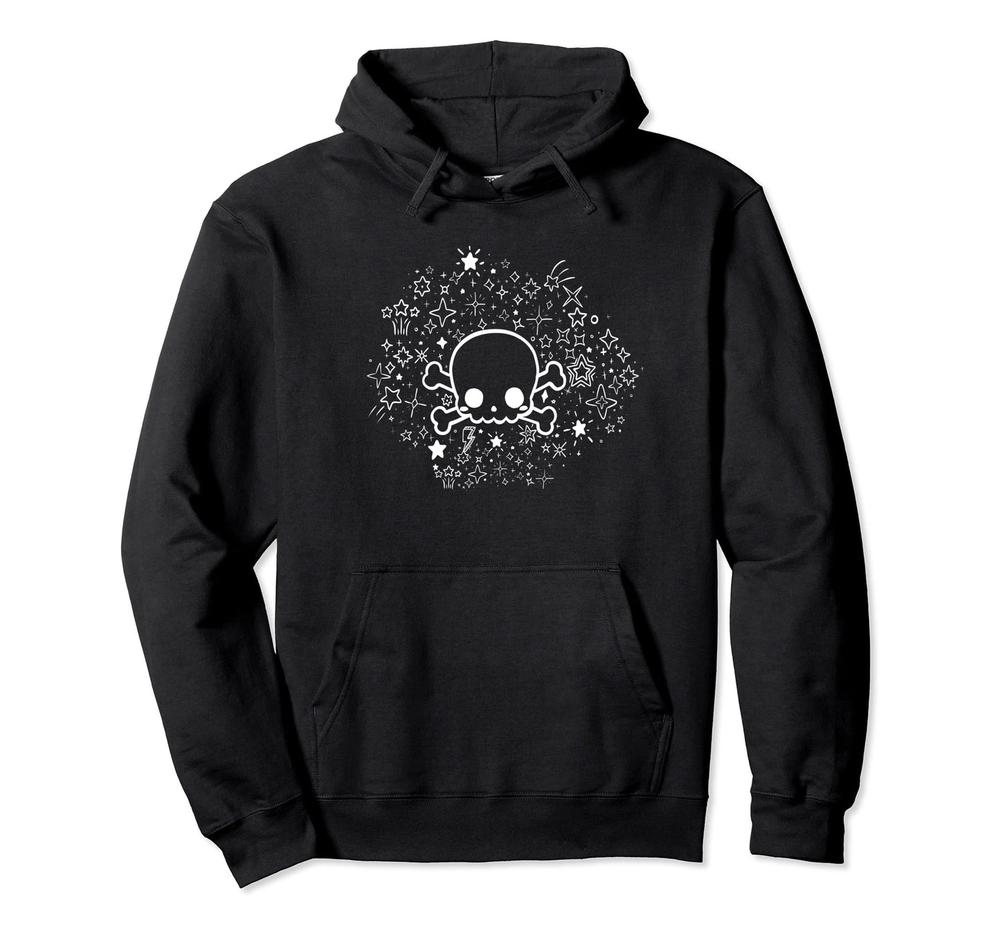 Kawaii Skull Face Star Y2K Aesthetic Hoodie - Graphic Print Unisex - T-Shirt, Sweatshirt, Hoodie