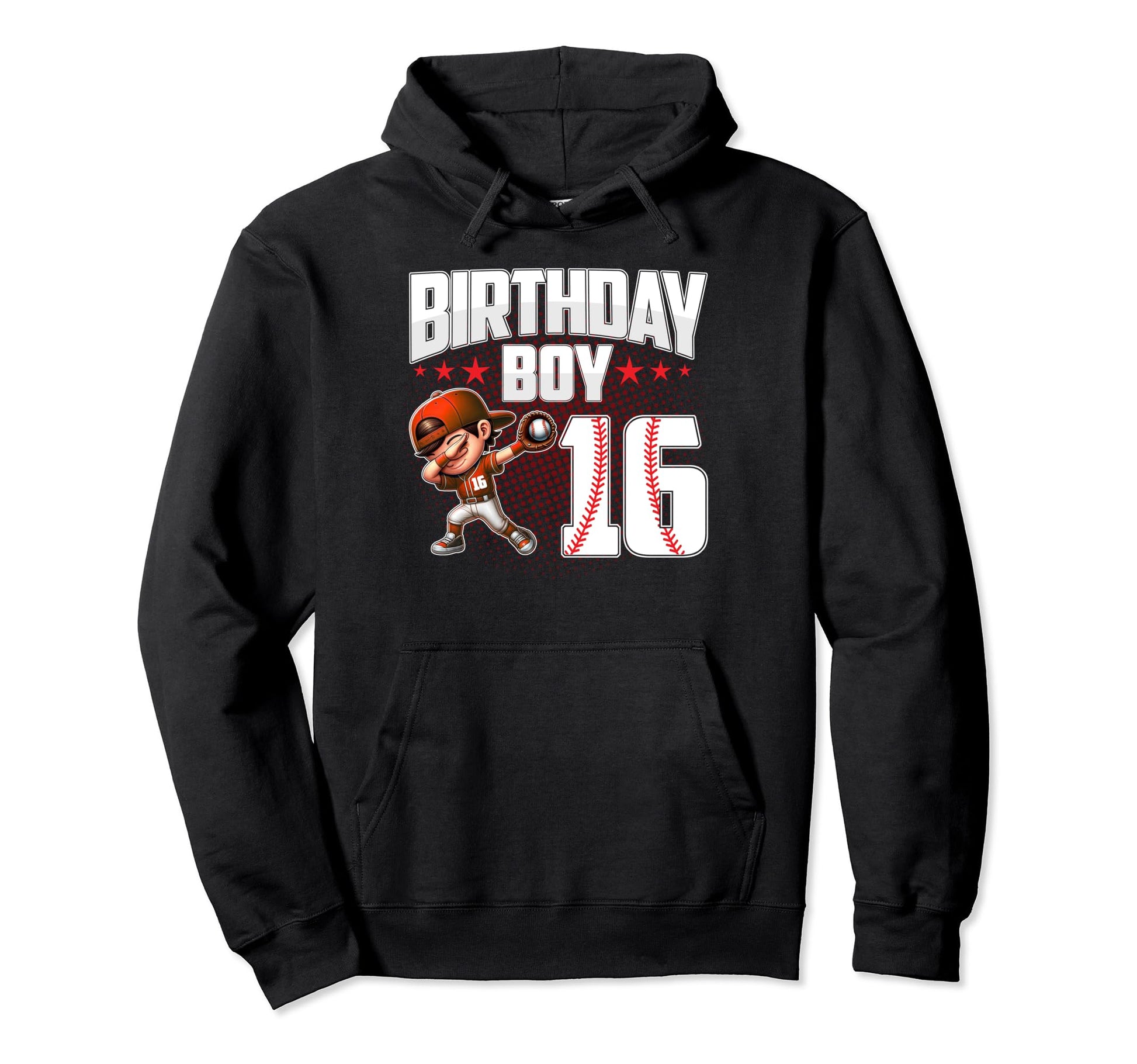 16Th Birthday Baseball Dabbing 16 Years Hoodie - Novelty Apparel Men Women - T-Shirt, Sweatshirt, Hoodie