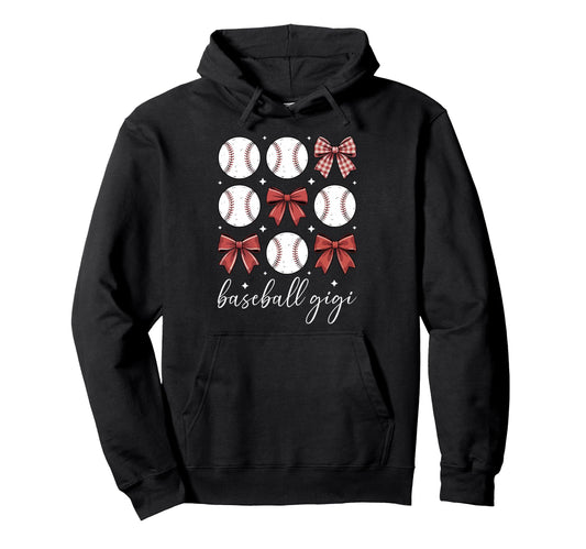 Baseball Gigi Grandma Bow Gigi Hoodie - Custom Art Print for Adults - T-Shirt, Sweatshirt, Hoodie