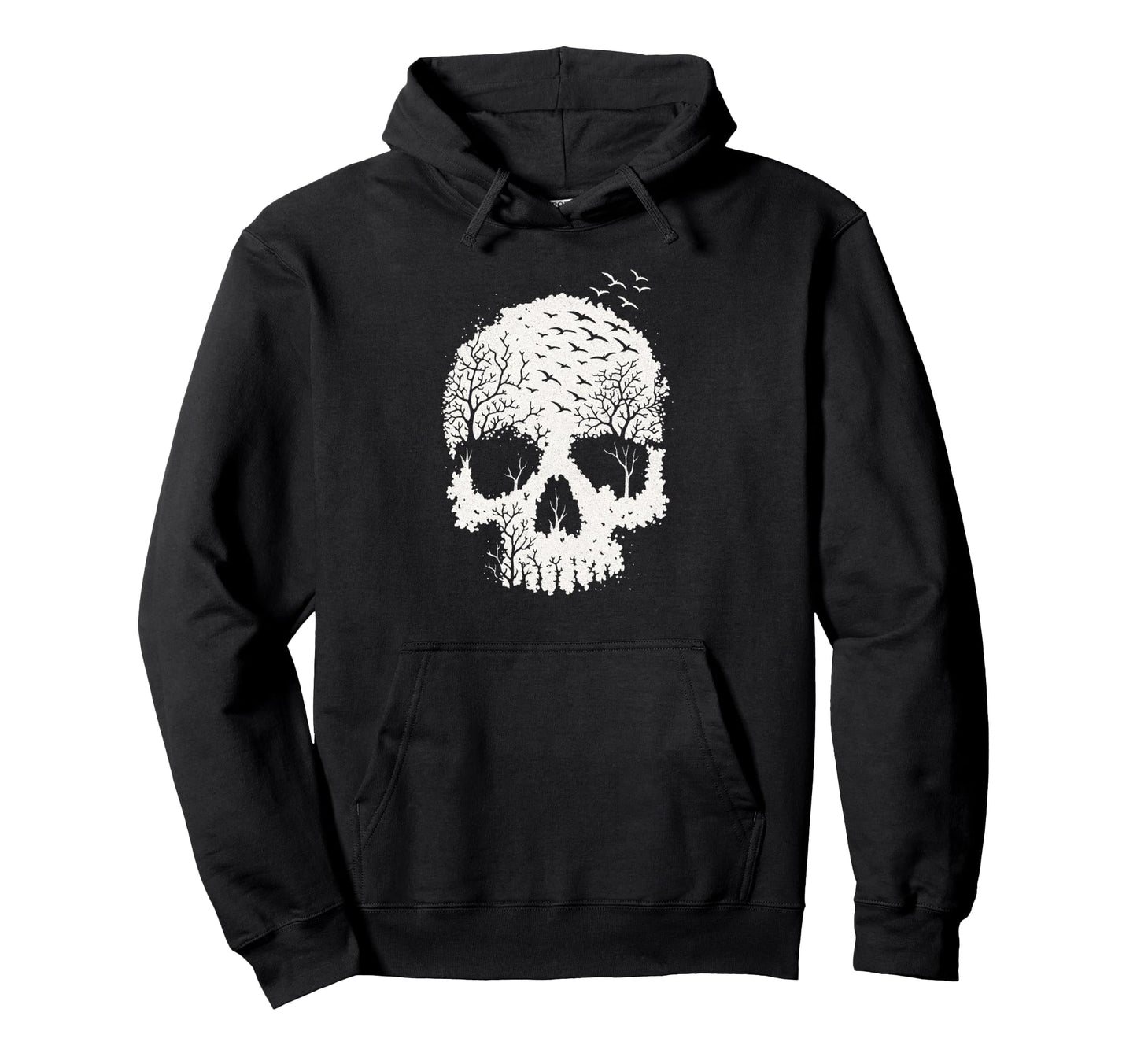 Skull Nature Forest Gothic Grunge Punk Hoodie - Minimalist Print Men Women - T-Shirt, Sweatshirt, Hoodie
