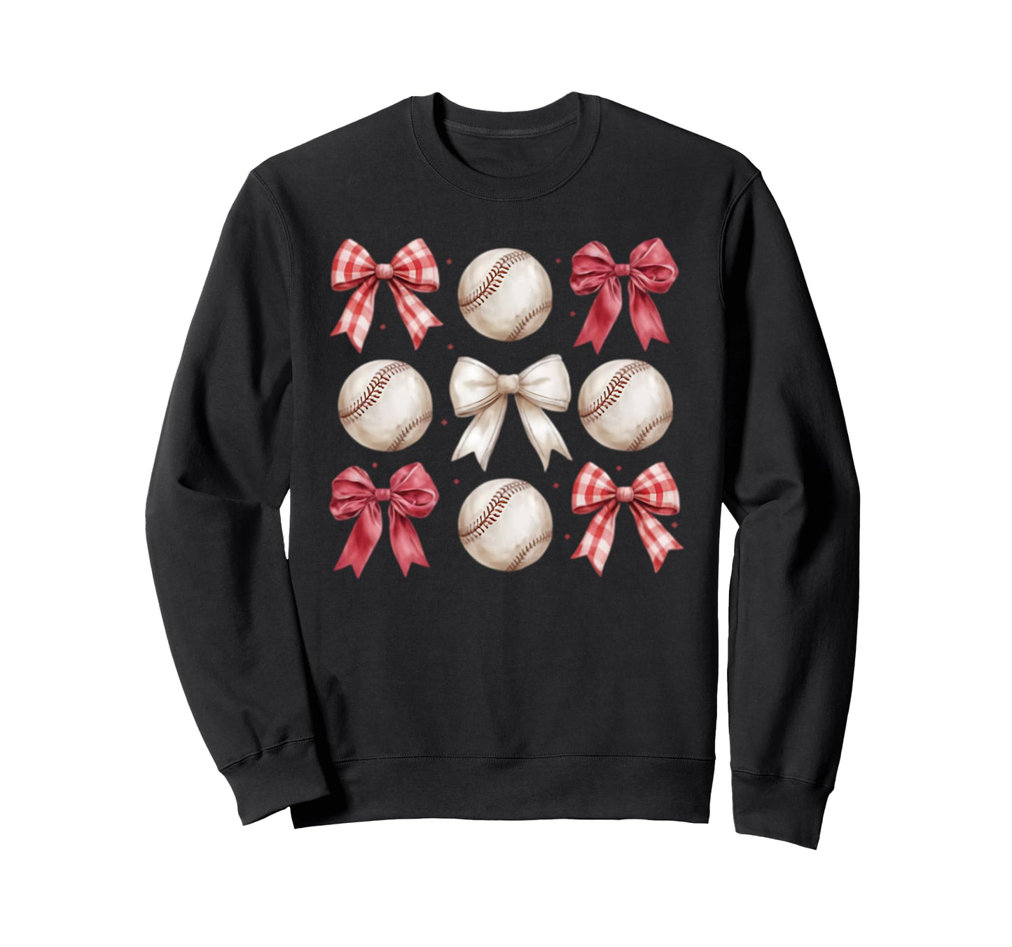 Baseball Coquette Bow Mom Sister Sweatshirt - Aesthetic Graphic for Adults - T-Shirt, Sweatshirt, Hoodie