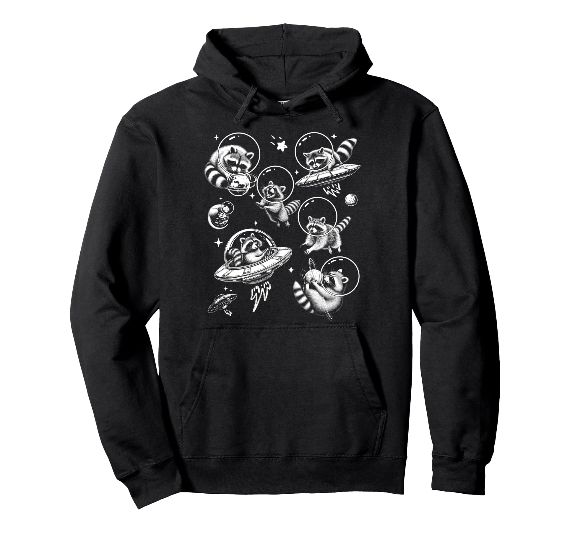 Hilarious Raccoon Astronaut Space Trash Hoodie - Graphic Print Unisex - T-Shirt, Sweatshirt, Hoodie
