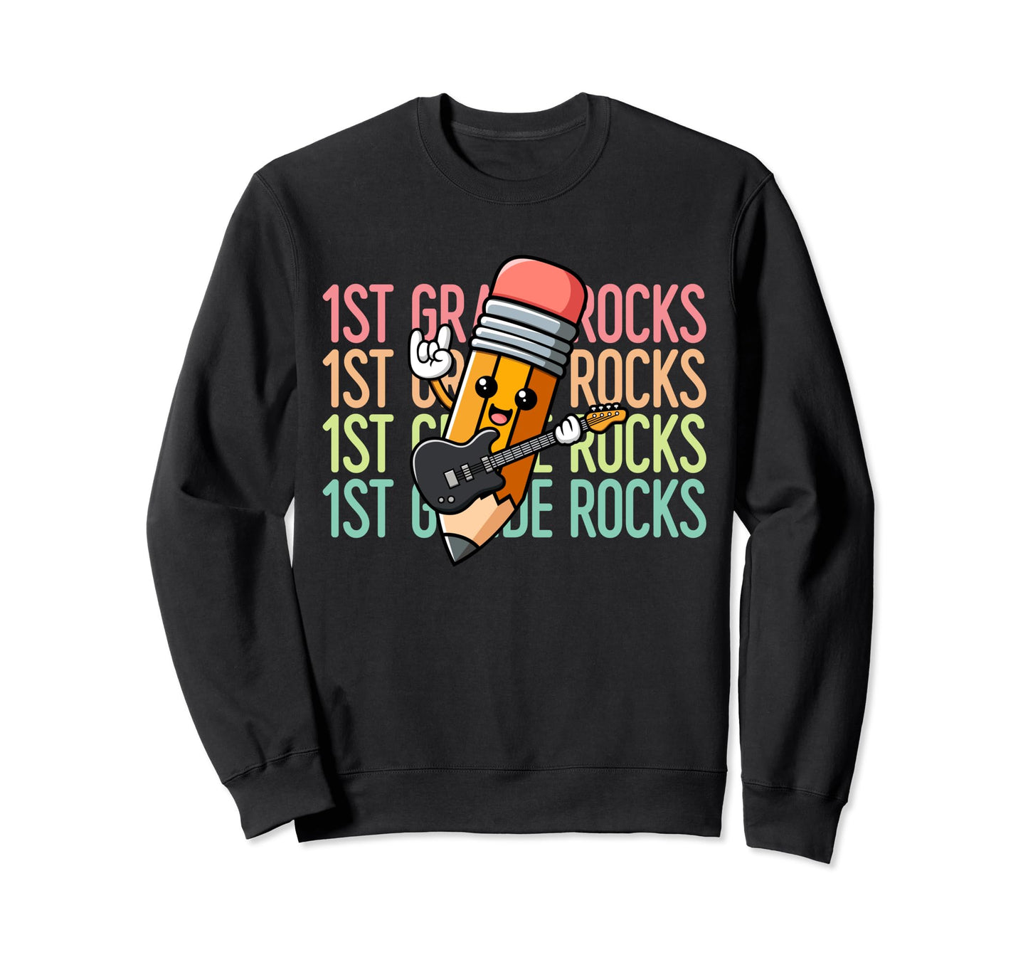 1St Grade Rocks Teacher Team Sweatshirt - Custom Art Print for Adults - T-Shirt, Sweatshirt, Hoodie