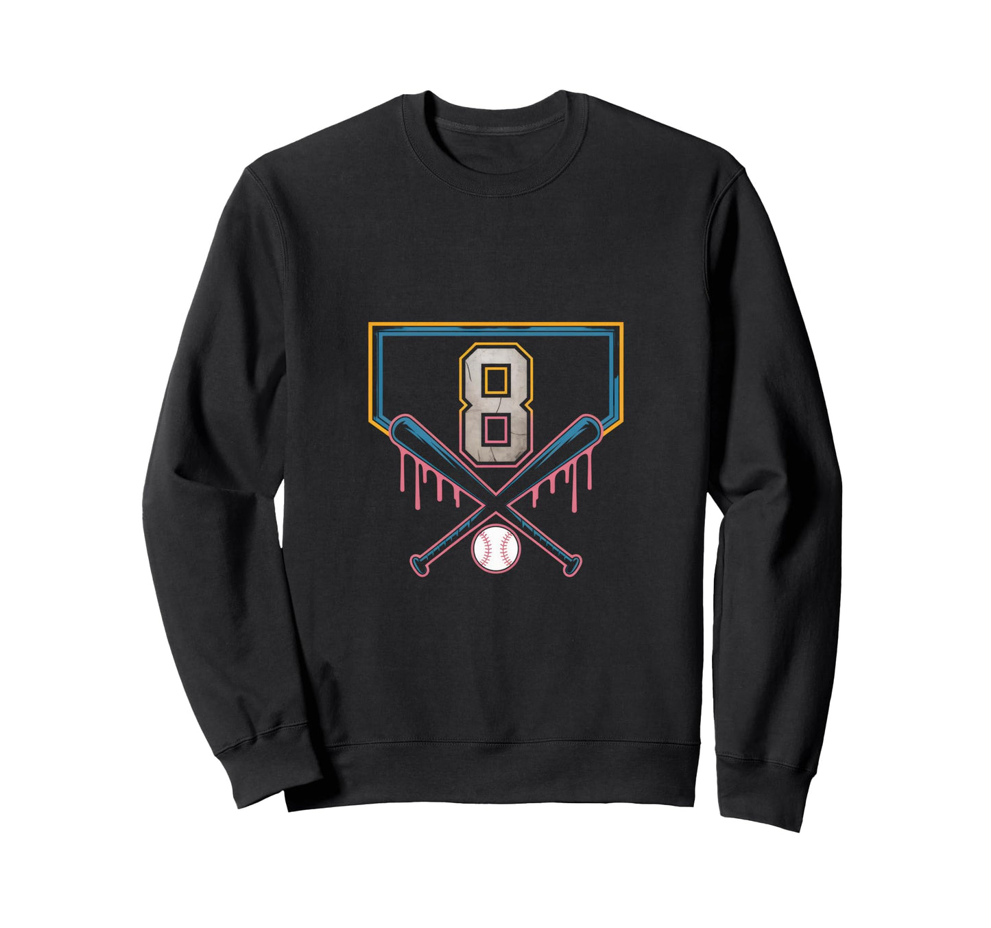 Baseball Home Ice Cream 8Th Sweatshirt - Unique Graphic for Adults - T-Shirt, Sweatshirt, Hoodie