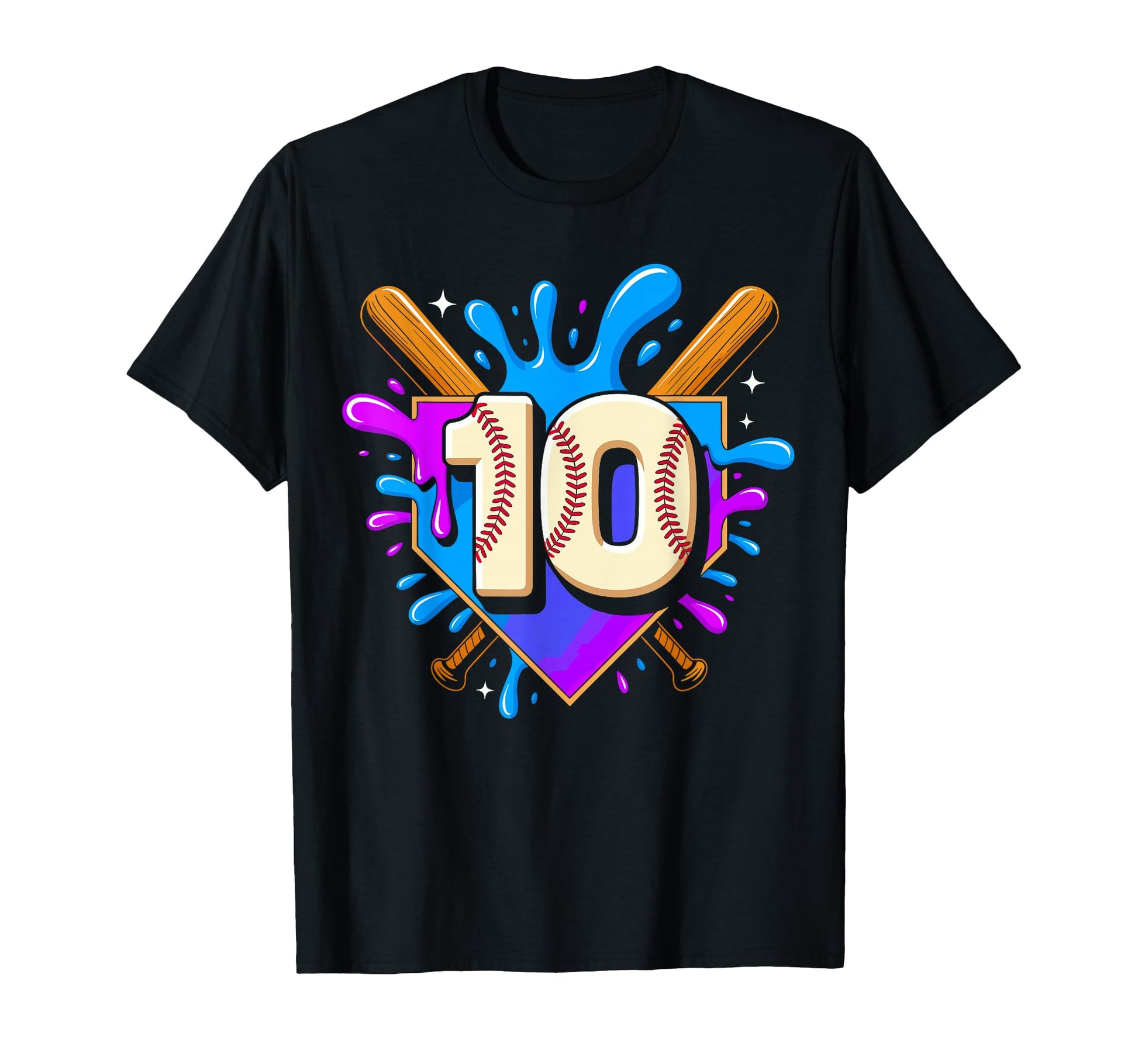 10Th Birthday Baseball 10 Years Ice T-Shirt - Custom Art Print for Adults - T-Shirt, Sweatshirt, Hoodie