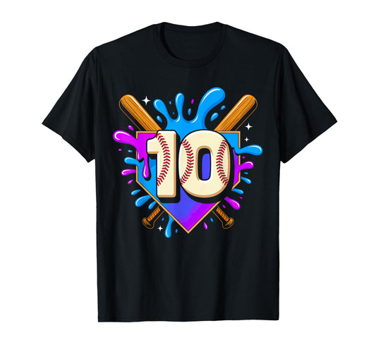 10Th Birthday Baseball 10 Years Ice T-Shirt - Custom Art Print for Adults - T-Shirt, Sweatshirt, Hoodie