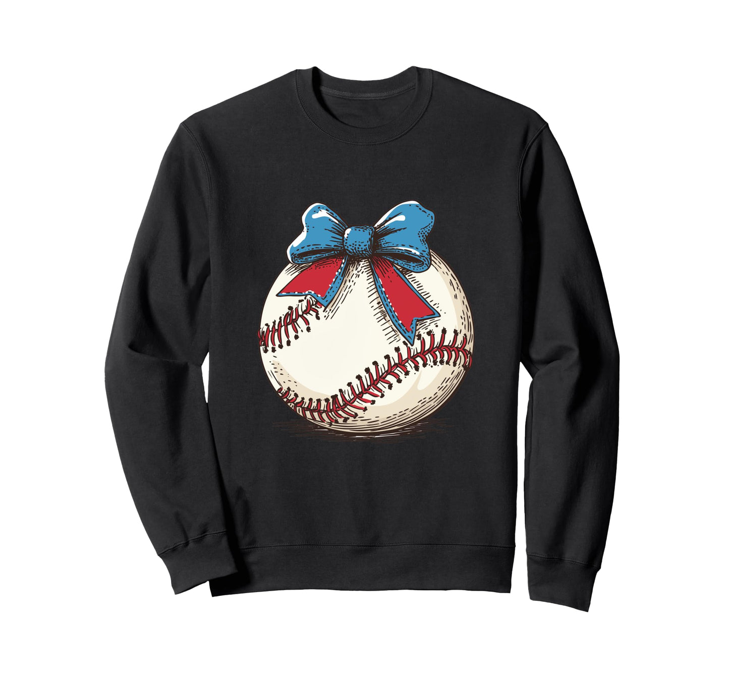Coquette Baseball Two Color Bow Sweatshirt - Unique Graphic for Adults - T-Shirt, Sweatshirt, Hoodie