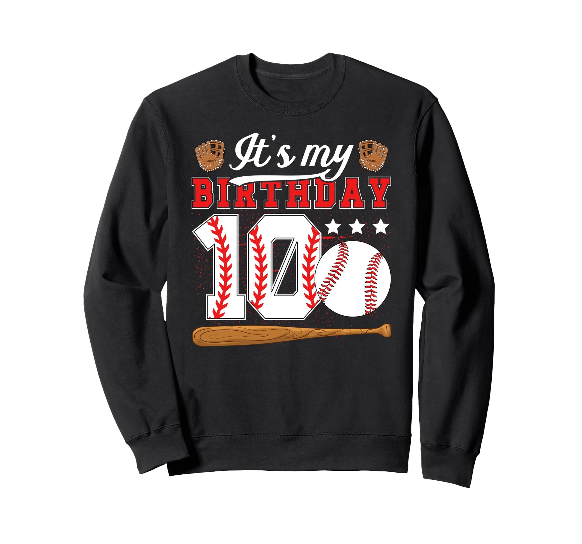 10Th Baseball Birthday Party 10 Sweatshirt - Novelty Apparel for Adults - T-Shirt, Sweatshirt, Hoodie