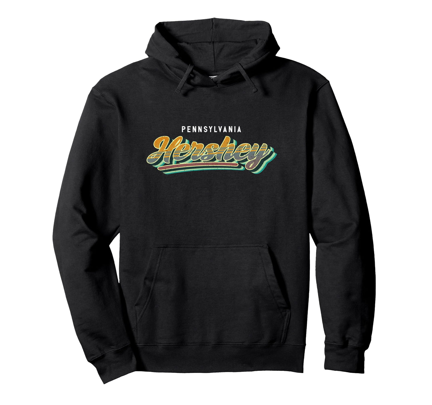 Hershey Pennsylvania Hometown Typography Hoodie - Unique Graphic Unisex - T-Shirt, Sweatshirt, Hoodie