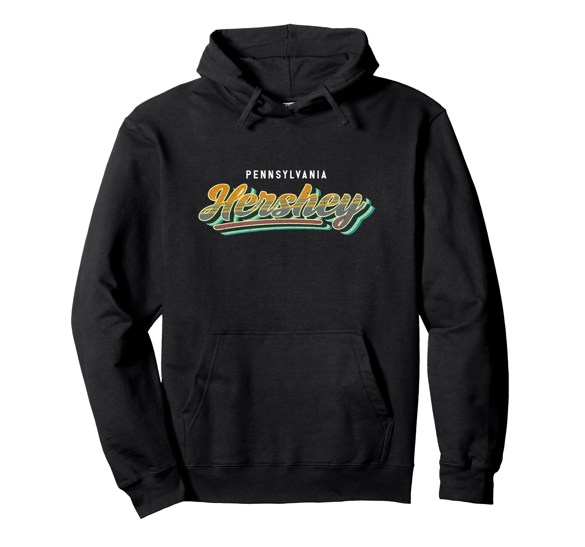Hershey Pennsylvania Hometown Typography Hoodie - Unique Graphic Unisex - T-Shirt, Sweatshirt, Hoodie