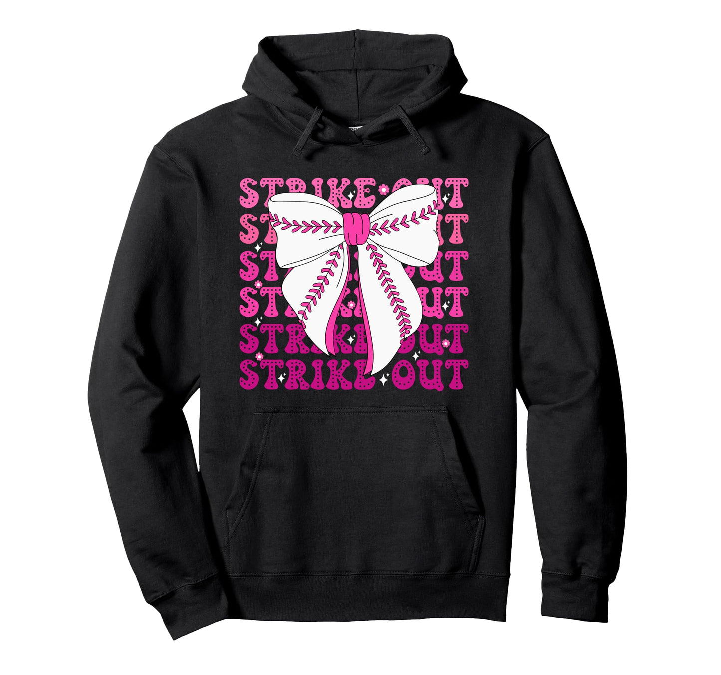 Strike Out Baseball Breast Cancer Hoodie - Aesthetic Graphic Men Women - T-Shirt, Sweatshirt, Hoodie