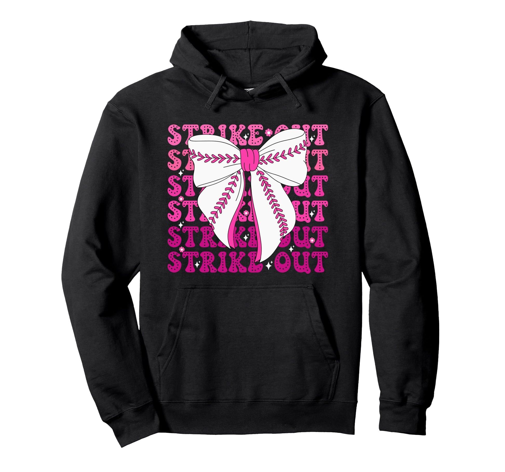 Strike Out Baseball Breast Cancer Hoodie - Aesthetic Graphic Men Women - T-Shirt, Sweatshirt, Hoodie