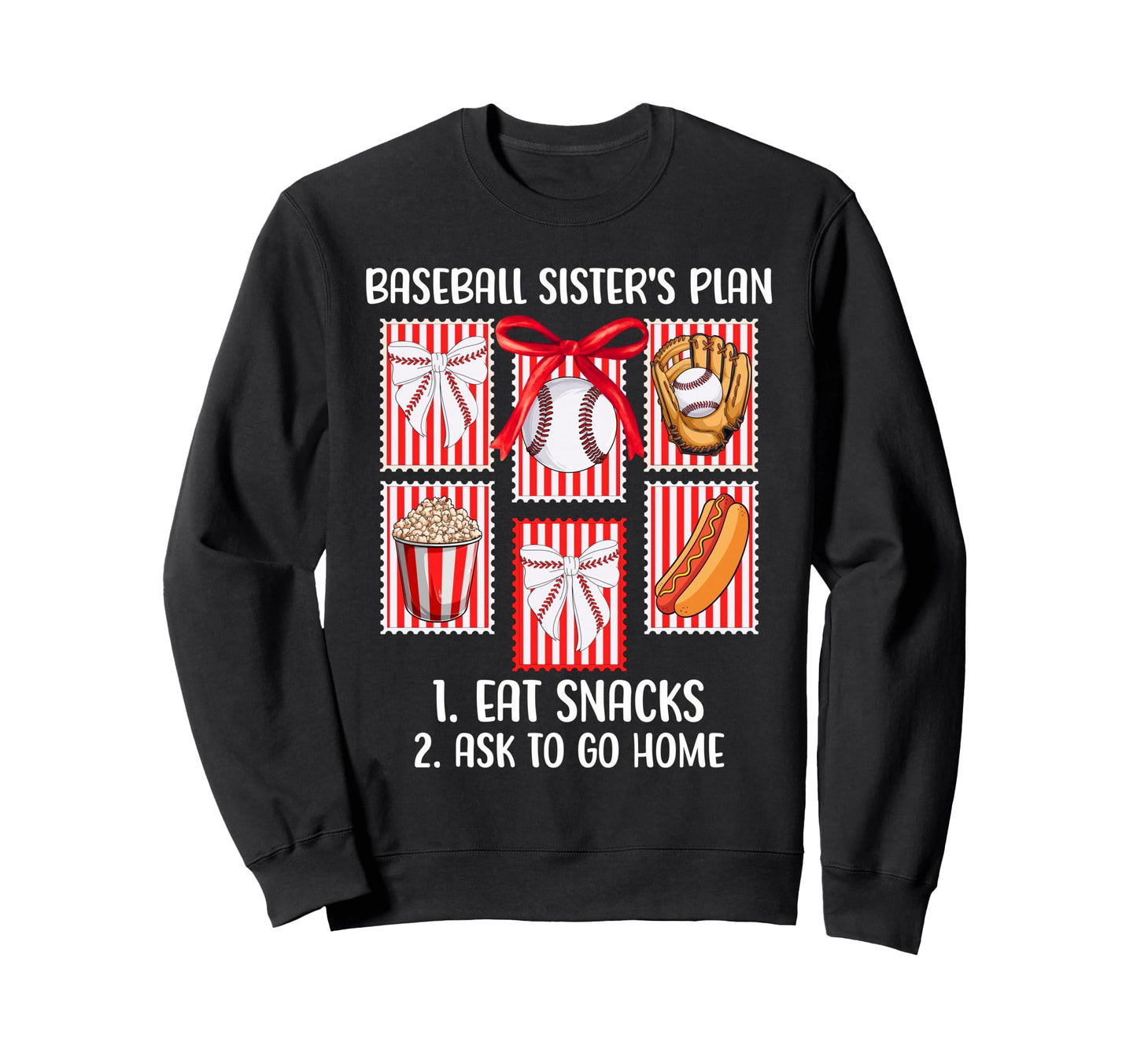 Baseball Sister Coquette Bow Cheer Sweatshirt - Fun Novelty Design Unisex - T-Shirt, Sweatshirt, Hoodie