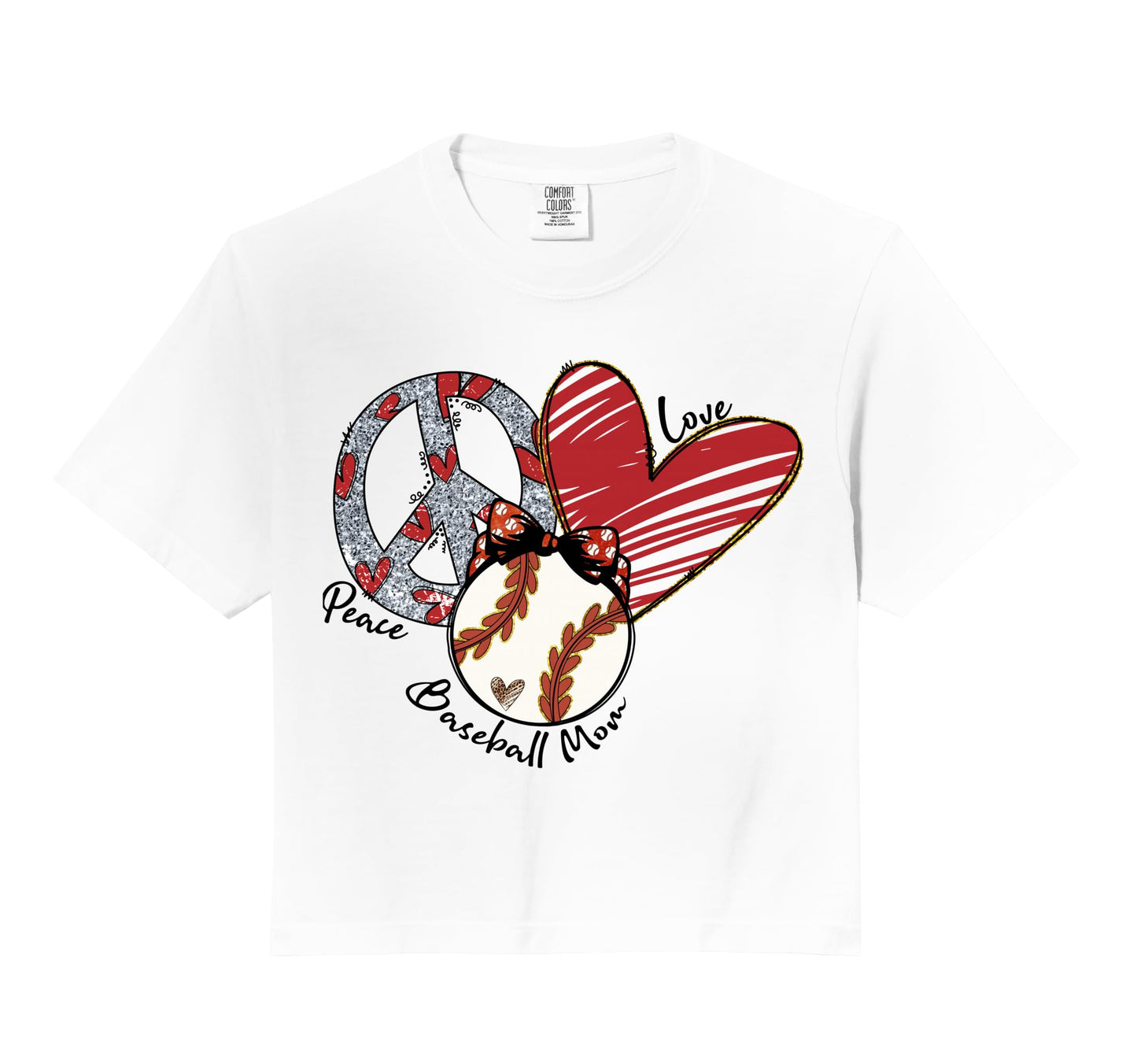 Peace Love Baseball Mom Leopard Mother Hoodie - Novelty Apparel Men Women - T-Shirt, Sweatshirt, Hoodie