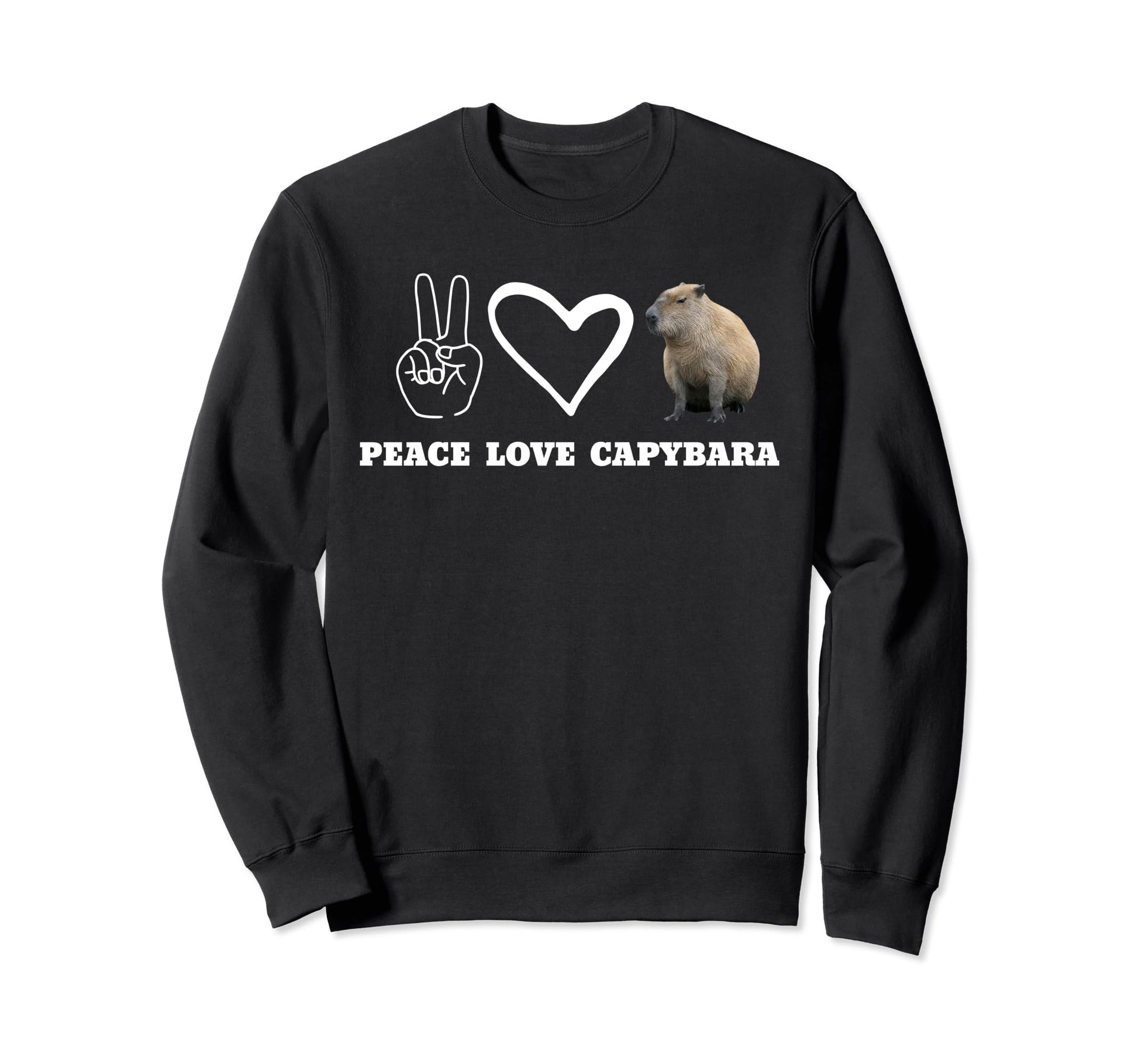 Peace Love Capybara Sweatshirt - Custom Art Print Men Women - T-Shirt, Sweatshirt, Hoodie