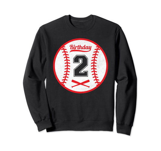 Baseball 2 Number 2Nd Birthday 2 Sweatshirt - Minimalist Print Men Women - T-Shirt, Sweatshirt, Hoodie