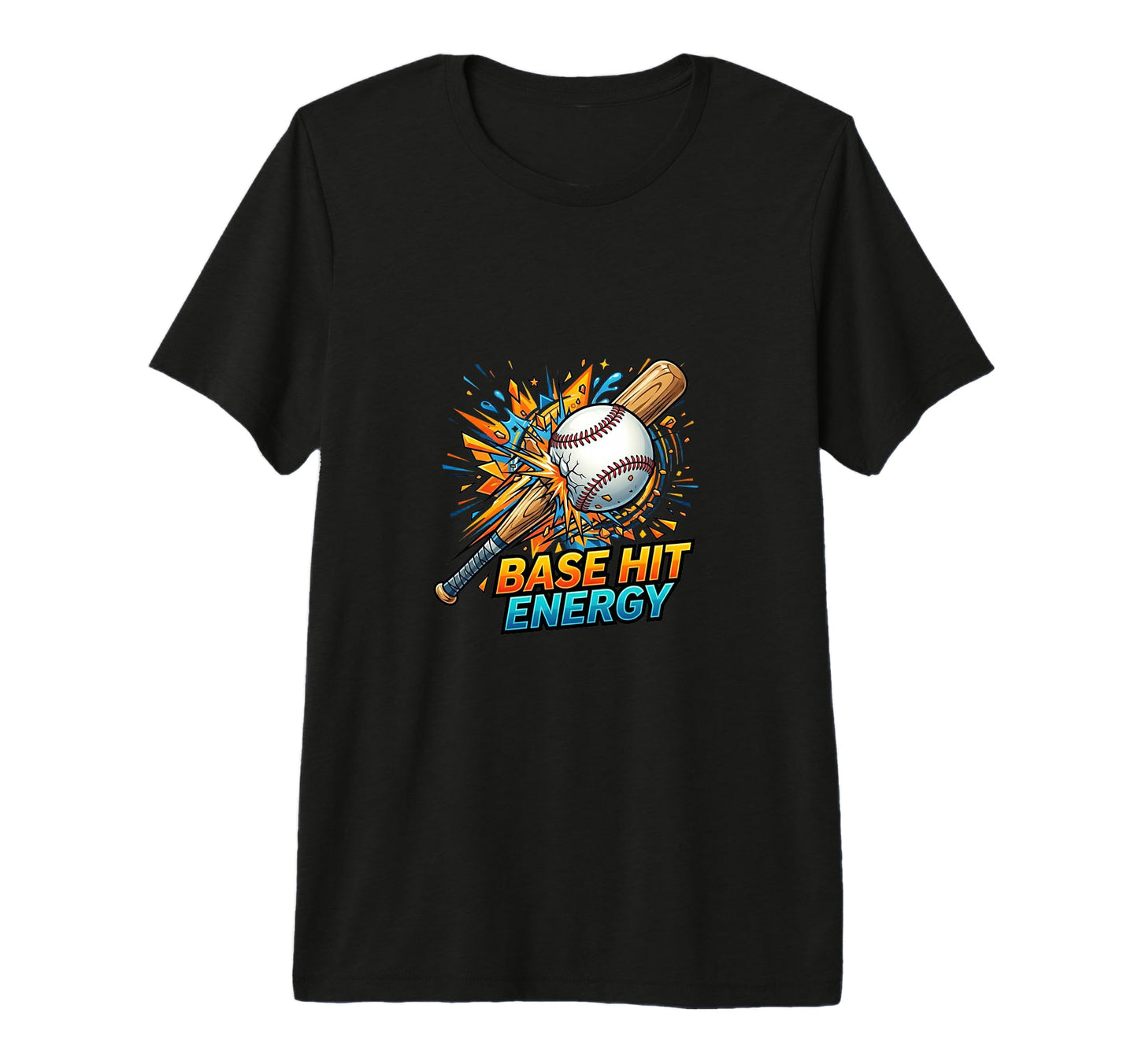 Mens Base Hit Energy Baseball Power T-Shirt - Graphic Print Men Women - T-Shirt, Sweatshirt, Hoodie