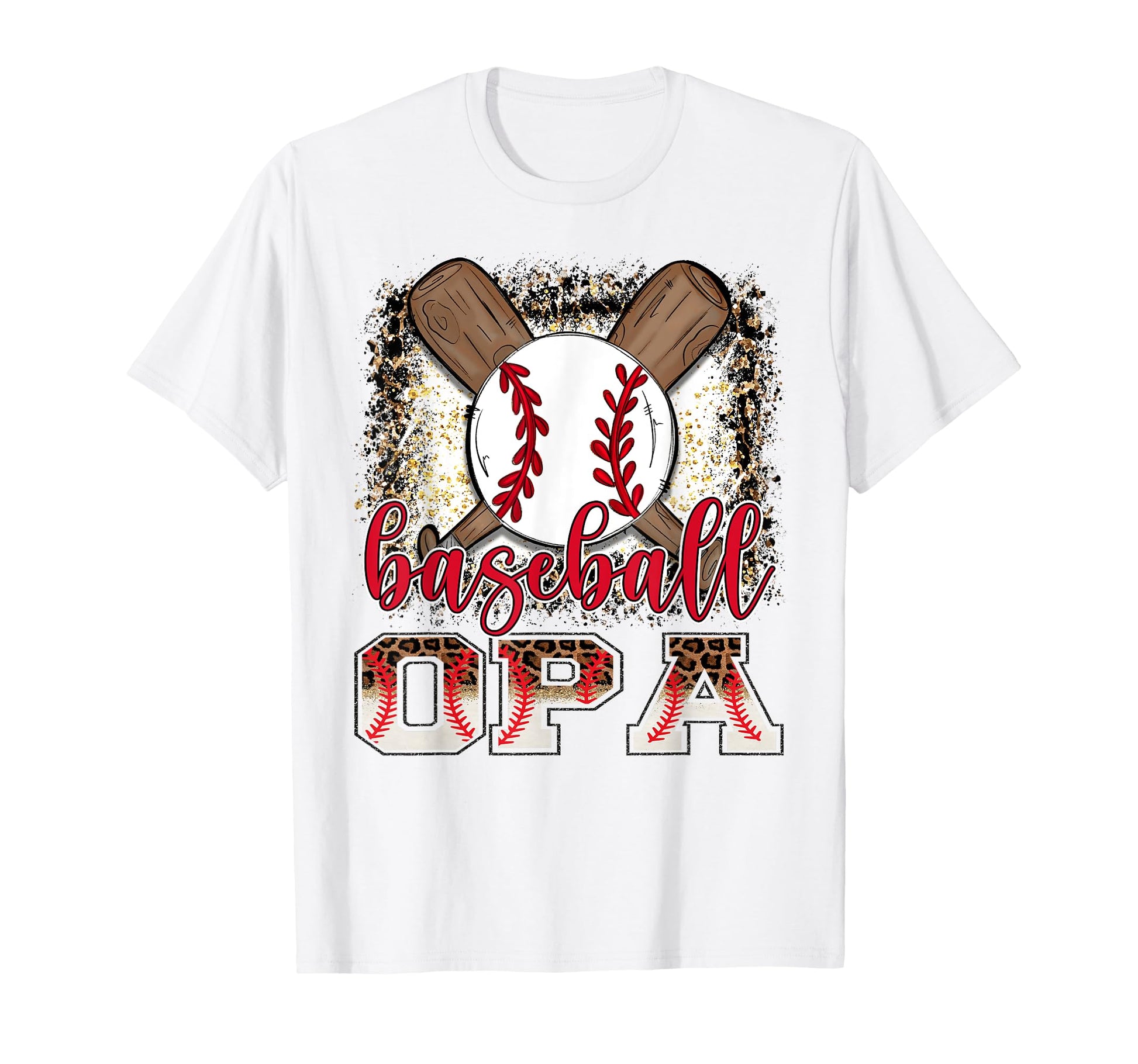 Baseball Opa Leopard Proud Ball Opa T-Shirt - Novelty Apparel for Adults - T-Shirt, Sweatshirt, Hoodie