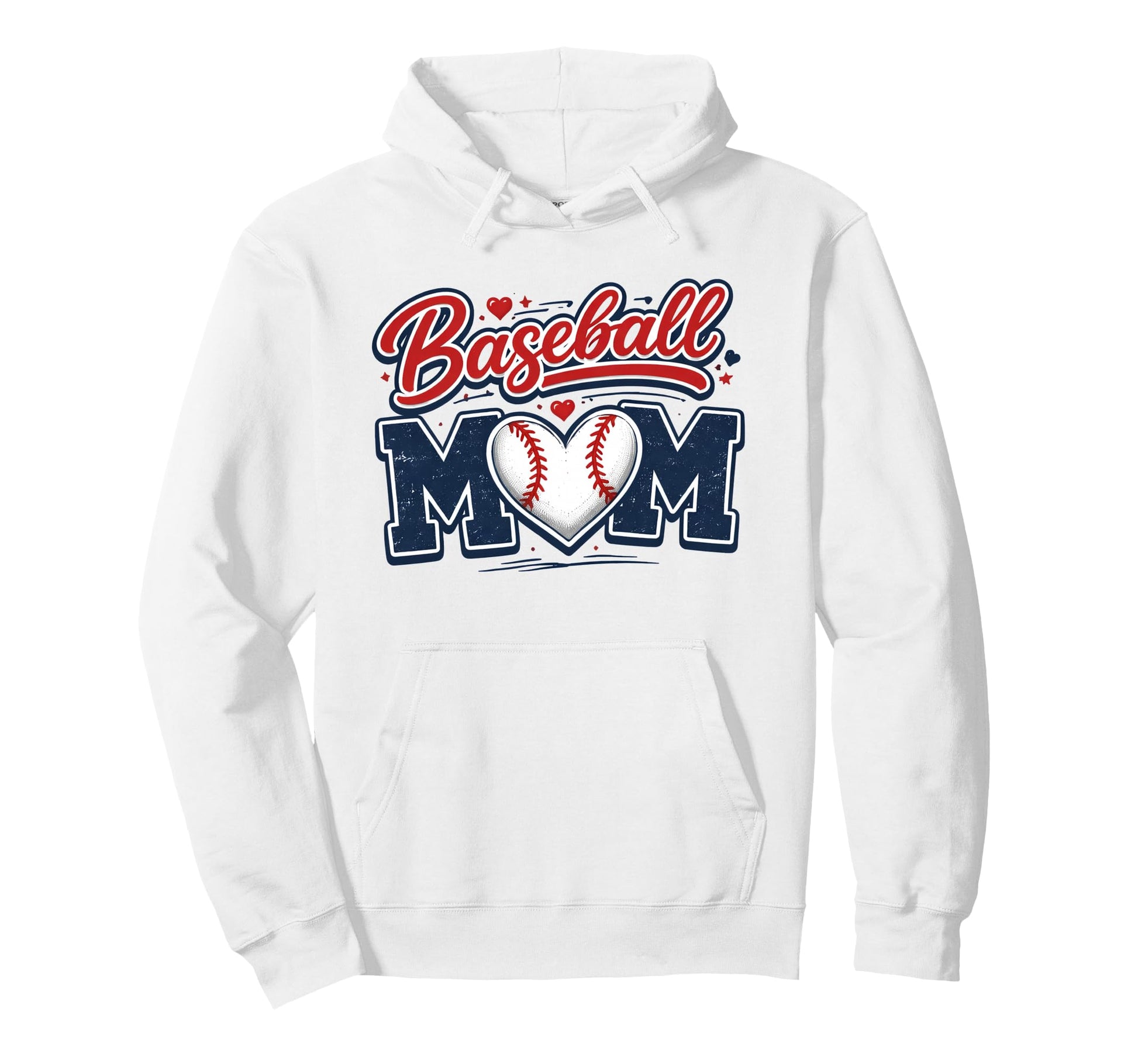 Baseball Mom Baseball Heart Mothers Day Hoodie - Graphic Print Unisex - T-Shirt, Sweatshirt, Hoodie