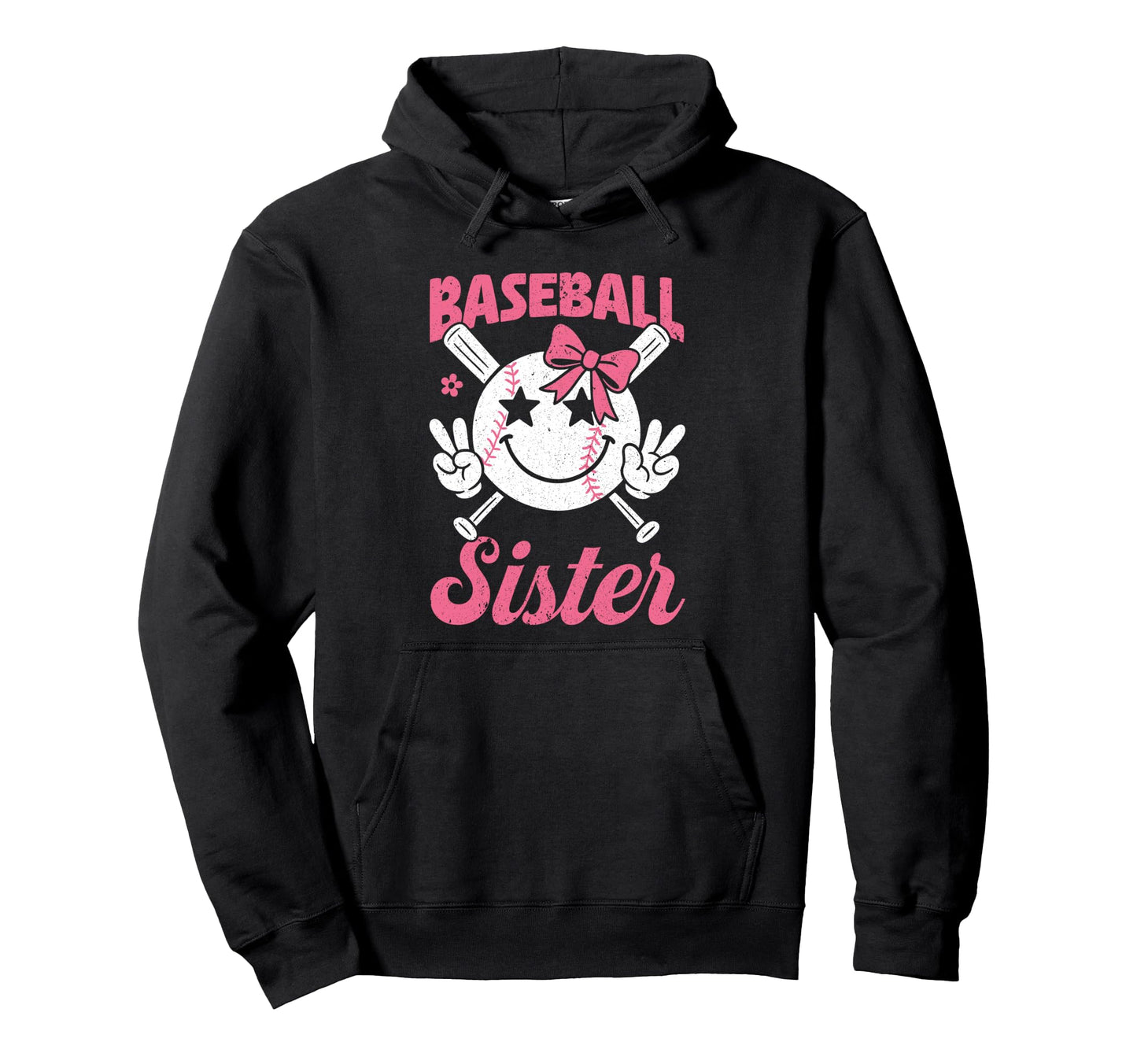 Baseball Sister Coquette Bow Biggest Hoodie - Minimalist Print Men Women - T-Shirt, Sweatshirt, Hoodie