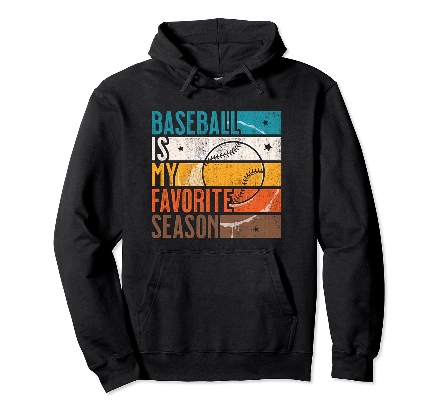 Distressed Baseball Is My Favorite Hoodie - Novelty Apparel for Adults - T-Shirt, Sweatshirt, Hoodie