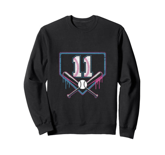 11Th Birthday Baseball Home Ice Sweatshirt - Unique Graphic Men Women - T-Shirt, Sweatshirt, Hoodie