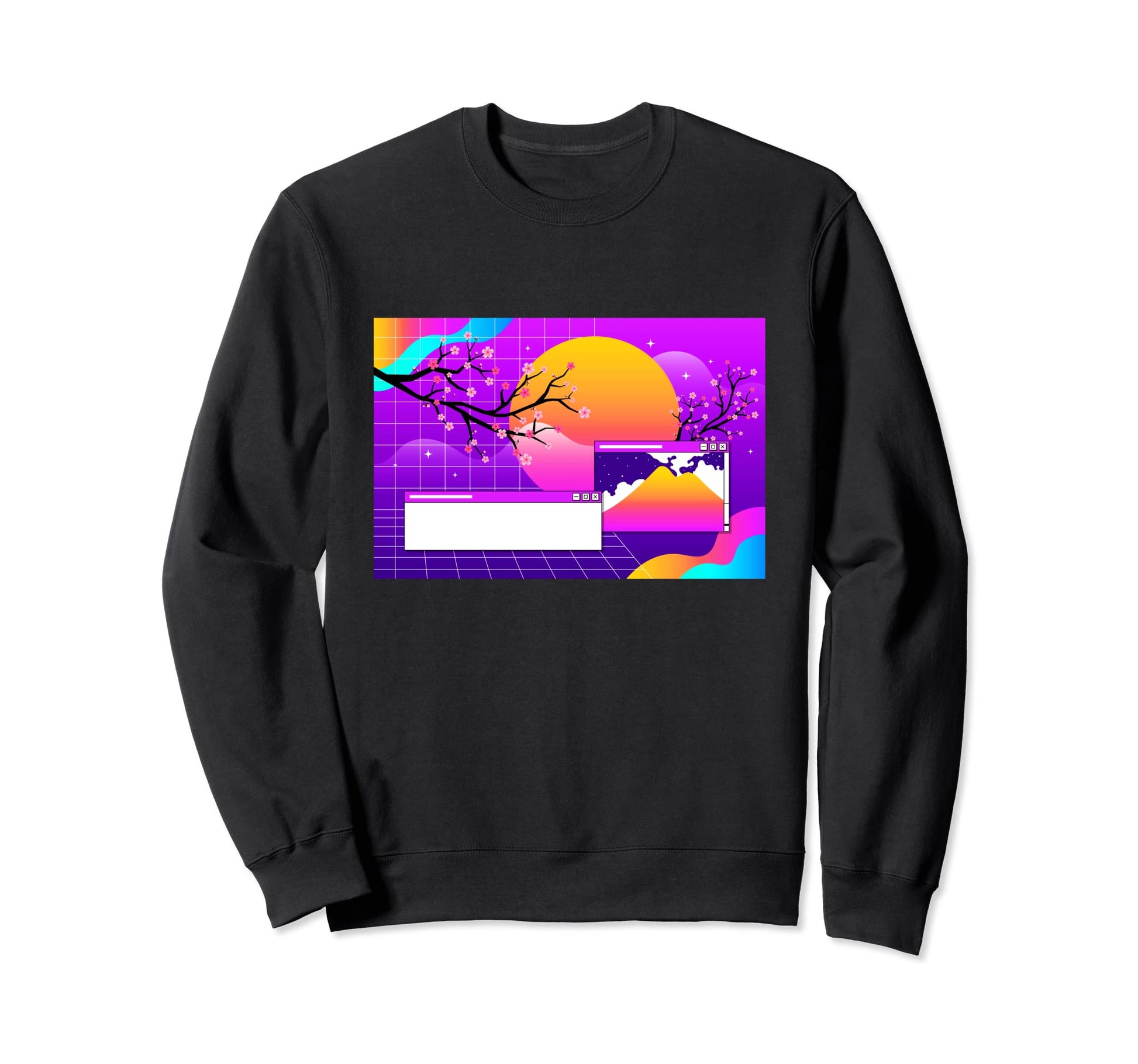 Vaporwave Synthwave 80S Computer Sweatshirt - Fun Novelty Design for Adults - T-Shirt, Sweatshirt, Hoodie