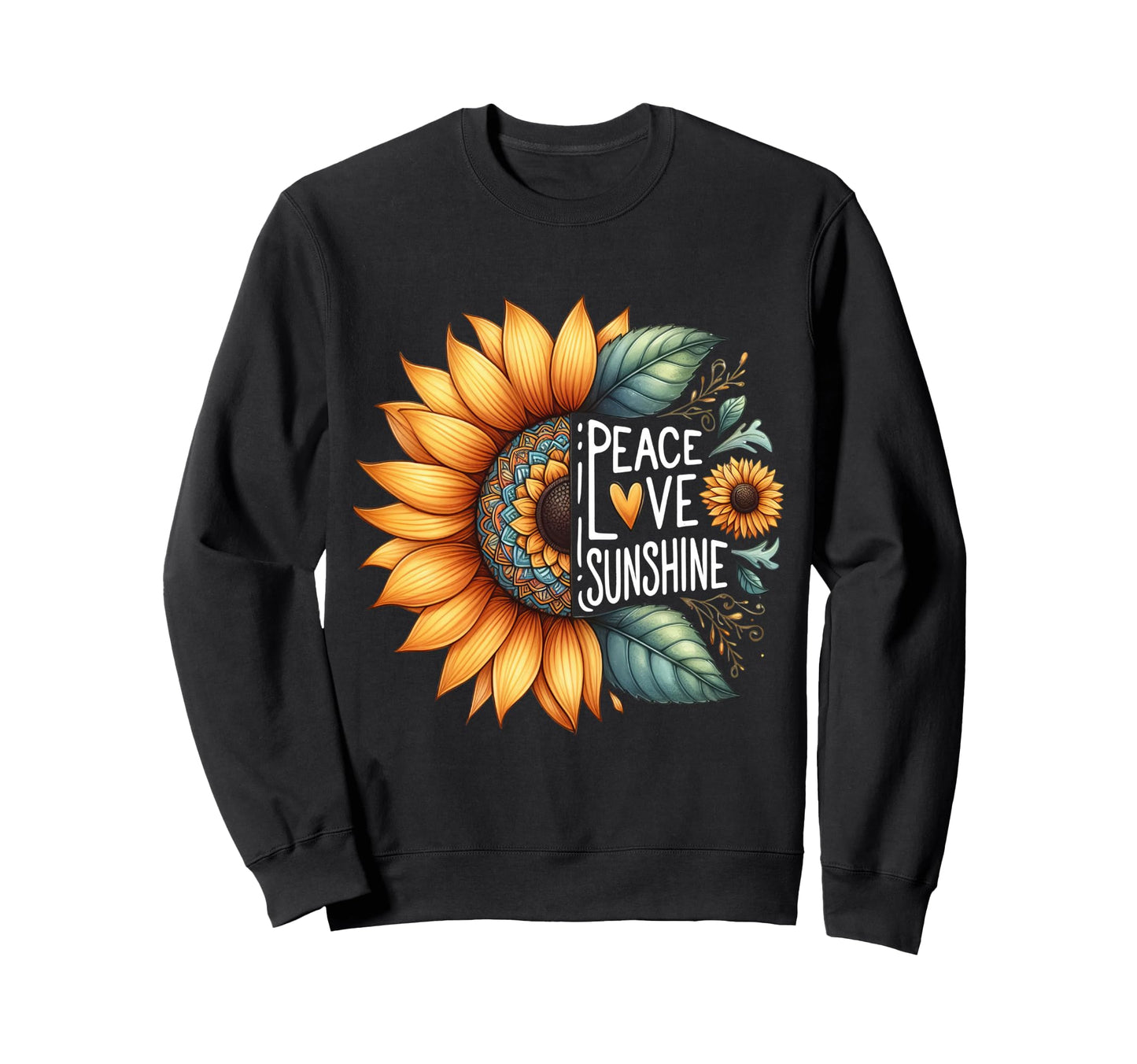 Peace Love Sunshine Sweatshirt - Fun Novelty Design for Adults - T-Shirt, Sweatshirt, Hoodie