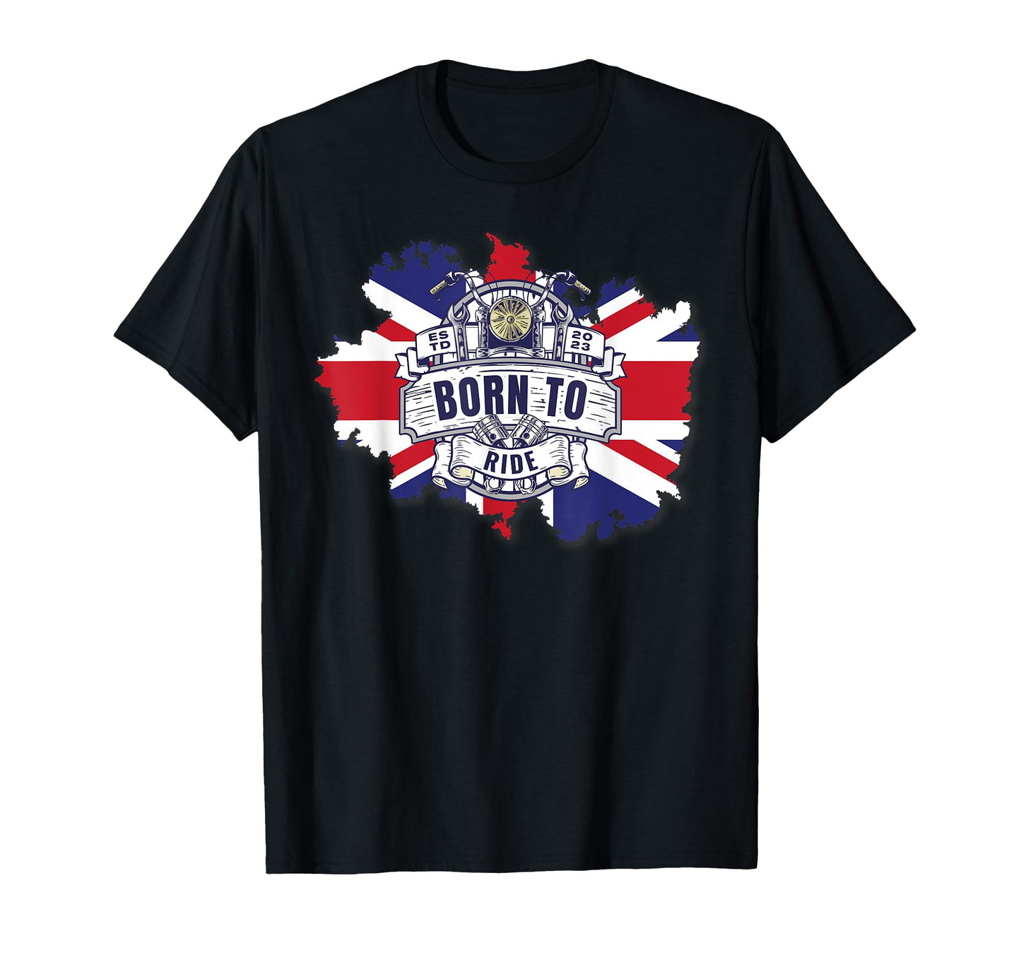 Uk Union Jack Flag Live To Ride T-Shirt - Casual Everyday Wear for Adults - T-Shirt, Sweatshirt, Hoodie