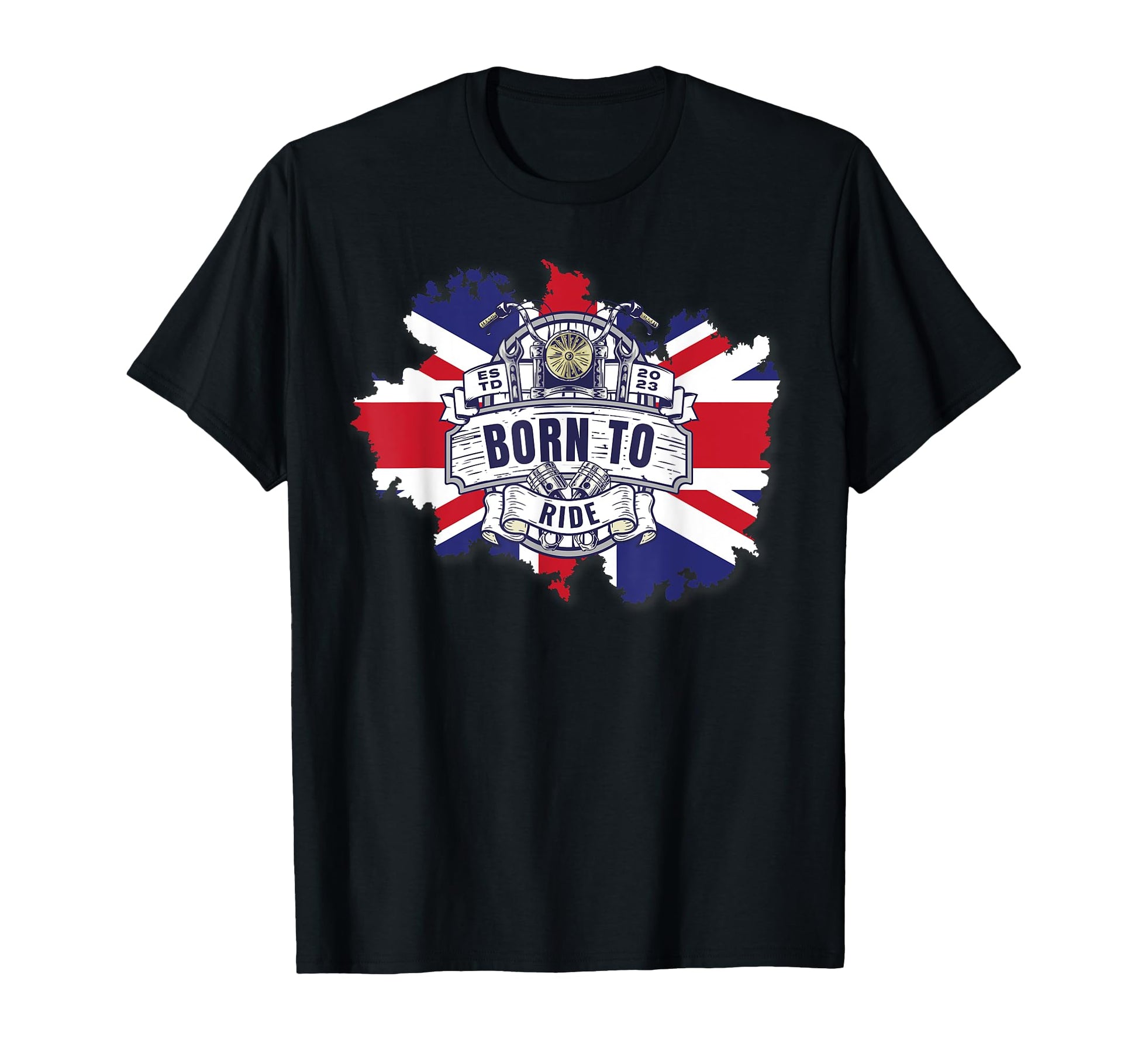 Uk Union Jack Flag Live To Ride T-Shirt - Casual Everyday Wear for Adults - T-Shirt, Sweatshirt, Hoodie