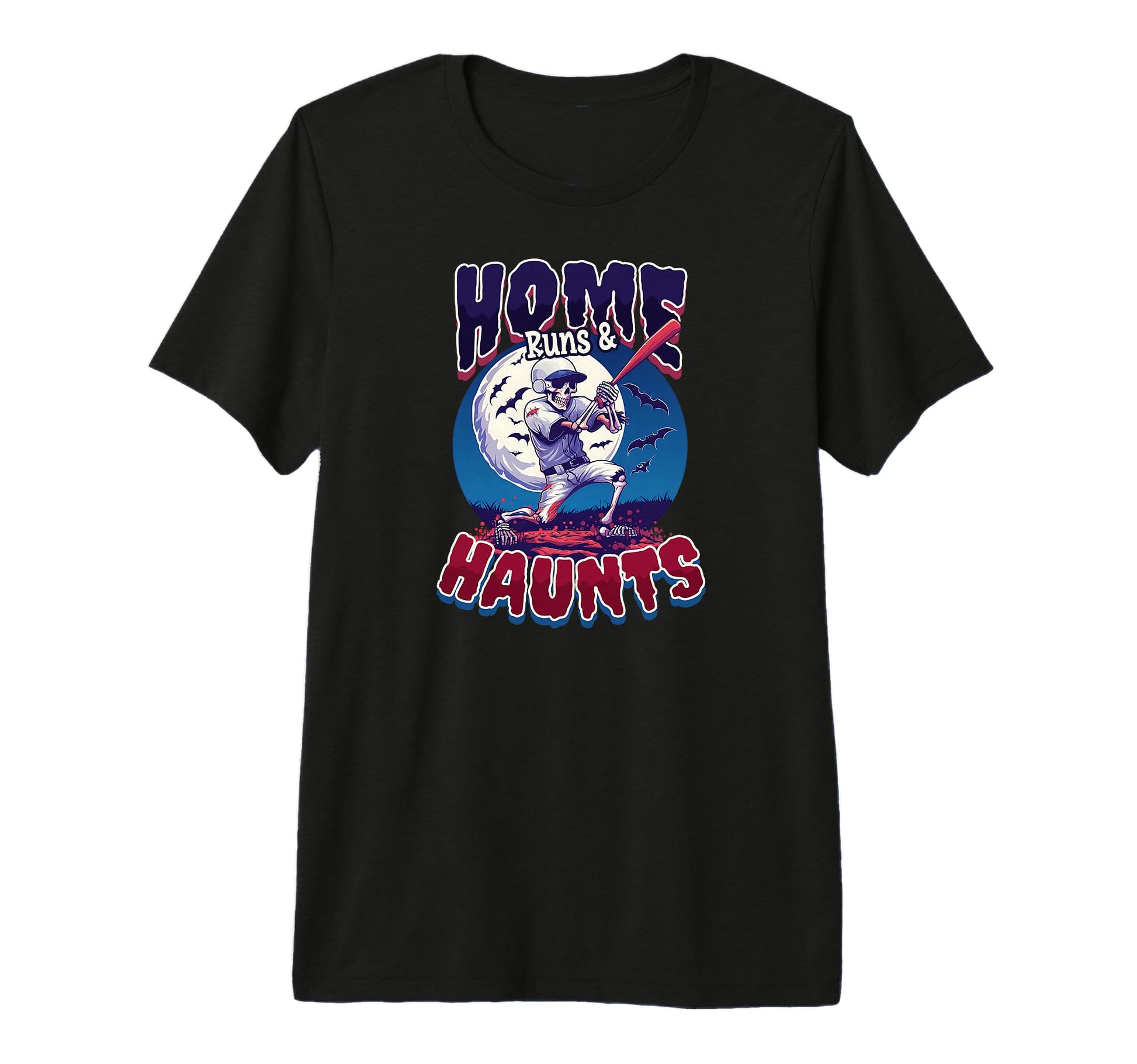 Halloween Baseball Home Runs Haunts T-Shirt - Custom Art Print for Adults - T-Shirt, Sweatshirt, Hoodie