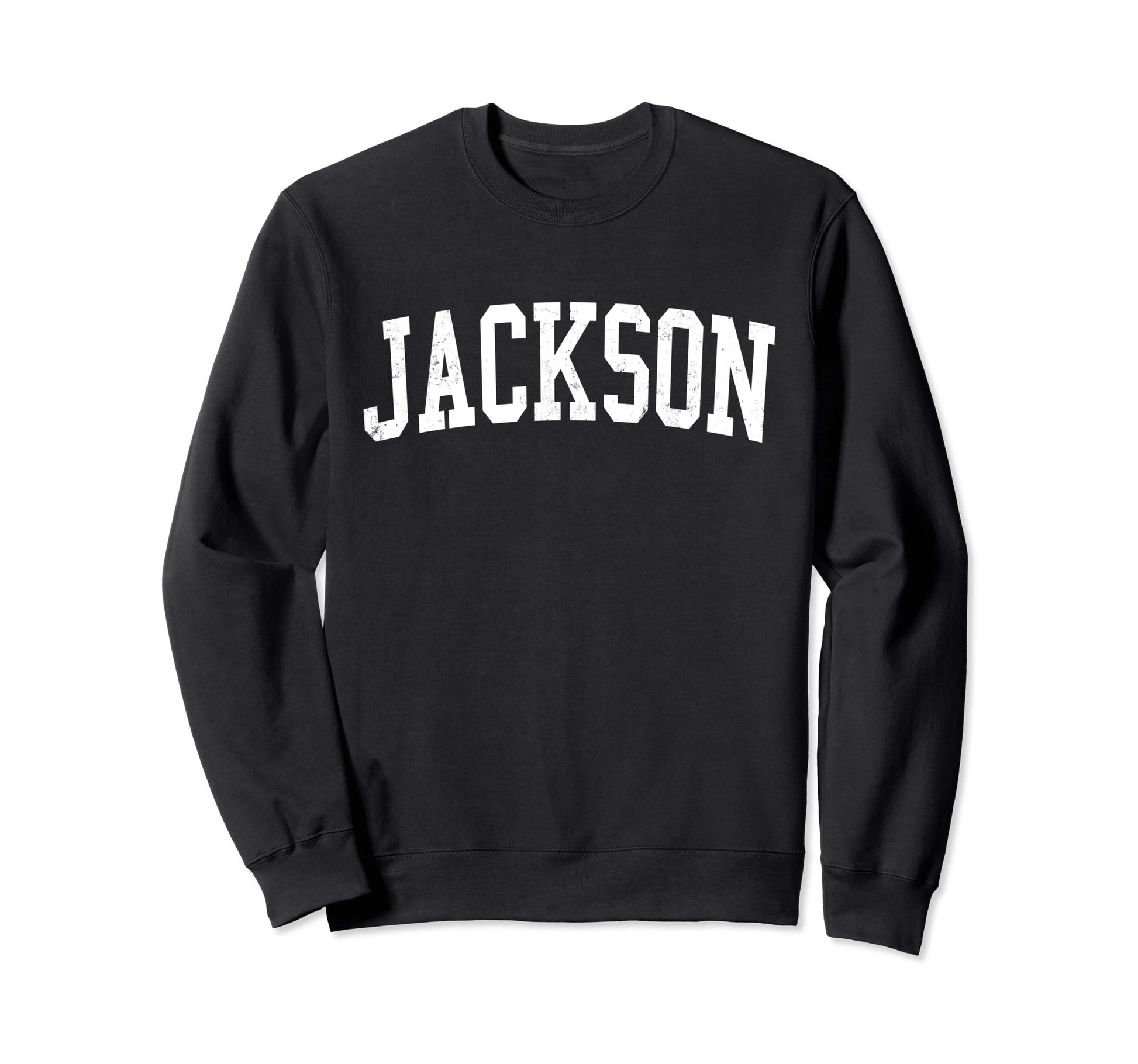 Jackson Ms Distressed White Sweatshirt - Casual Everyday Wear Unisex - T-Shirt, Sweatshirt, Hoodie