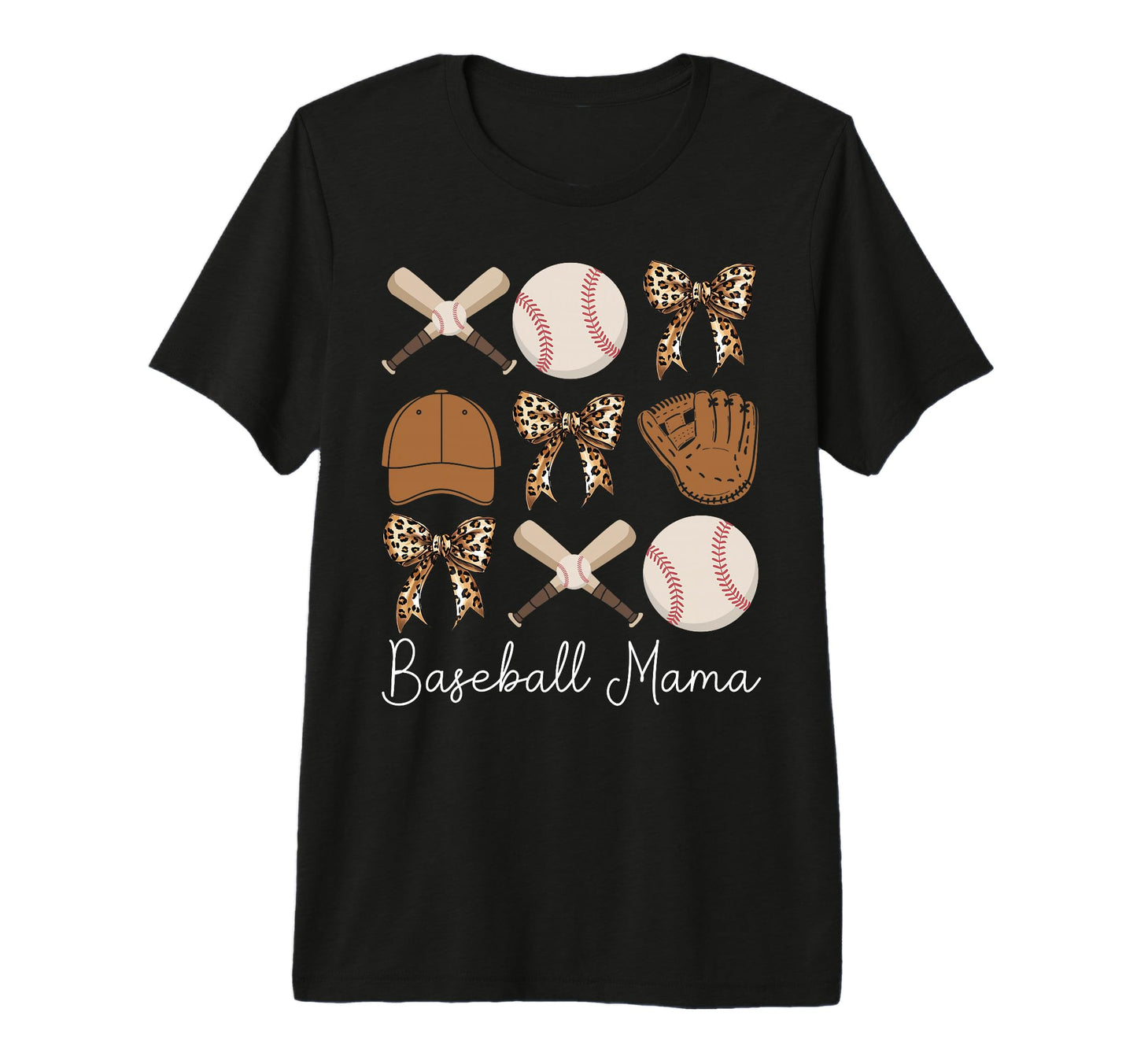 Baseball Mama Coquette Bow Baseball Mom T-Shirt - Novelty Apparel Unisex - T-Shirt, Sweatshirt, Hoodie