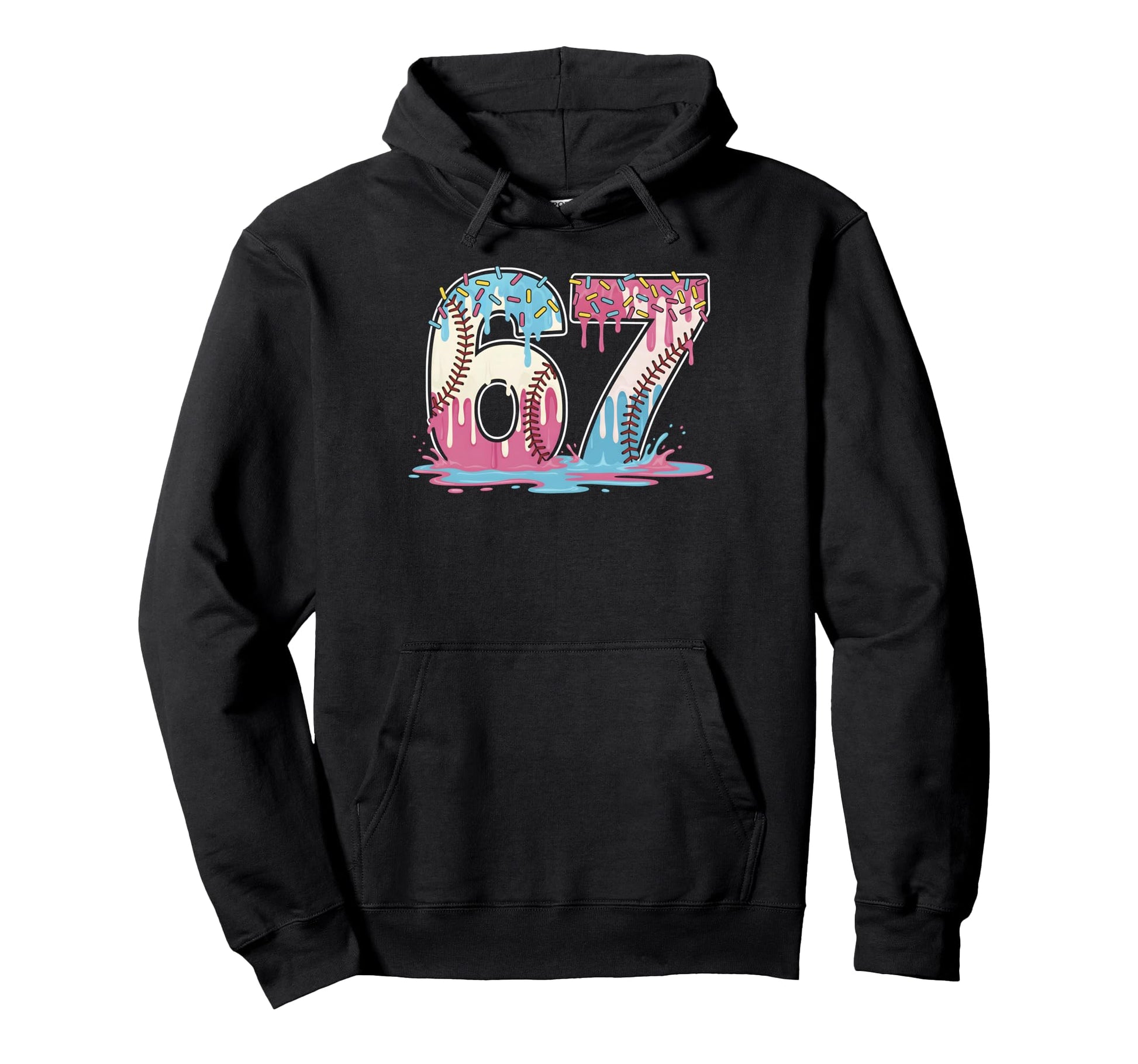 67 Baseball Ice Cream Drip Meme Six Seven Hoodie - Minimalist Print Unisex - T-Shirt, Sweatshirt, Hoodie