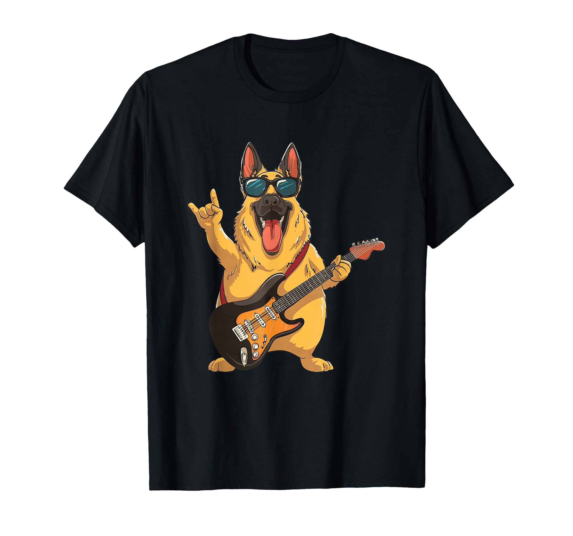 Funny Rock Dog German Shepherd T-Shirt - Casual Everyday Wear Men Women - T-Shirt, Sweatshirt, Hoodie